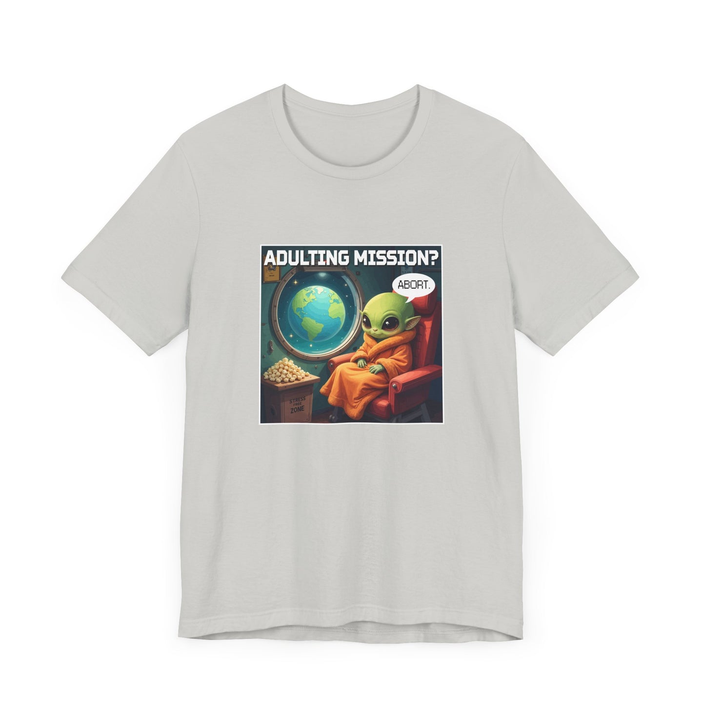 Beep Boop Mission Adulting Aborted Tee, Alien Humor Shirt, Funny Life Avoidance Graphic Tee, Outer Space Relatable Top, Cosmic Mood Gift