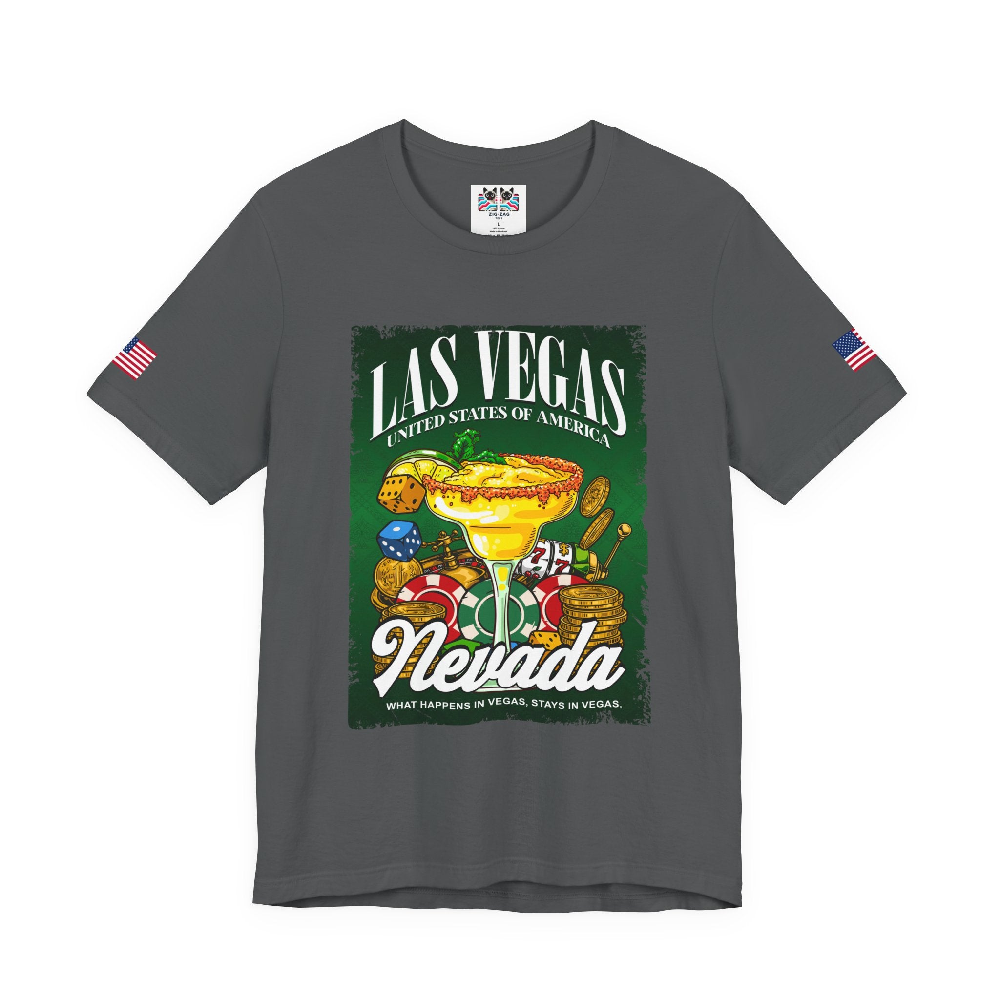 Las Vegas Nevada USA Margarita Casino T-Shirt – Colorful Dice Chips Vegas Graphic Tee
