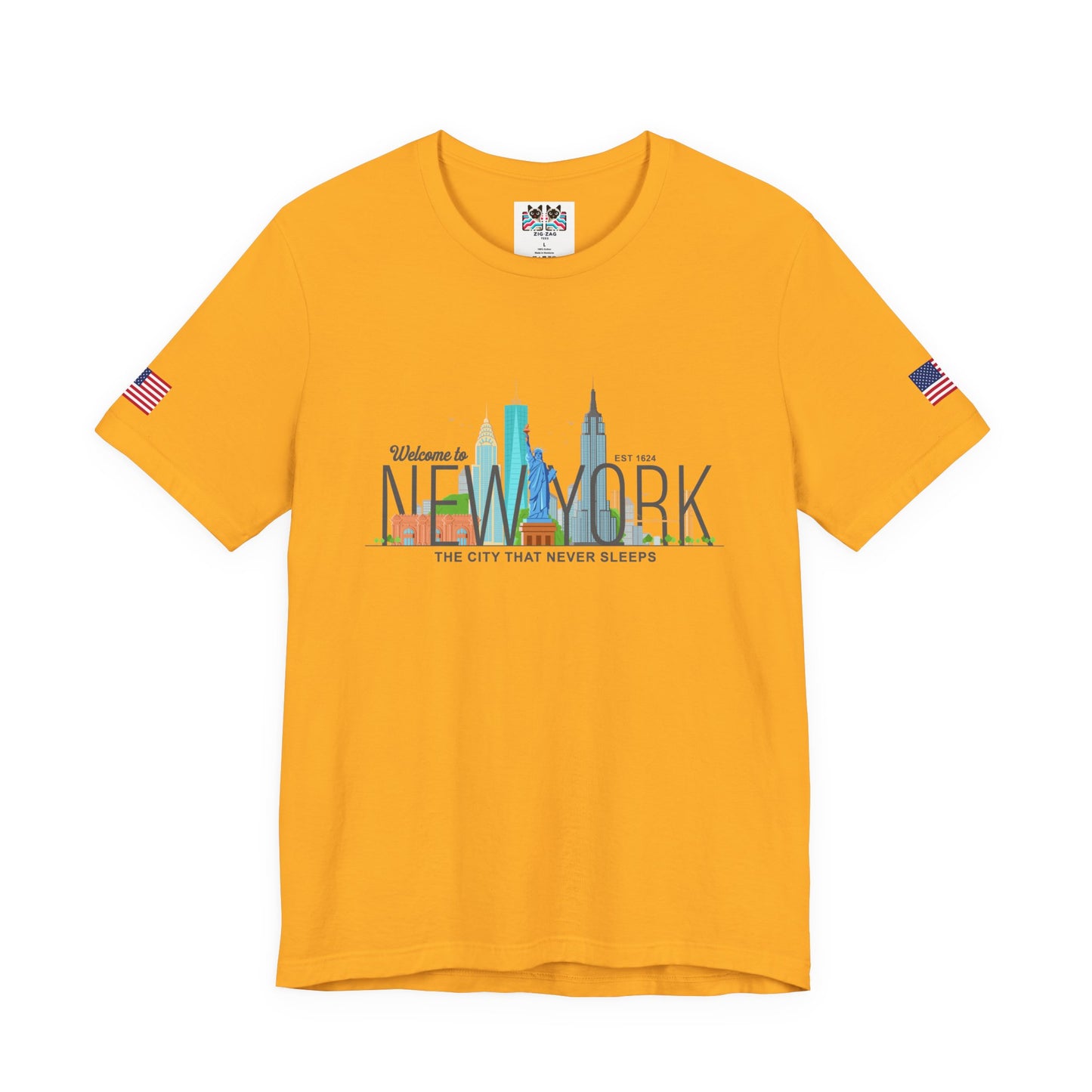 Welcome to New York T-Shirt - Colorful NYC Skyline Est 1624 City That Never Sleeps