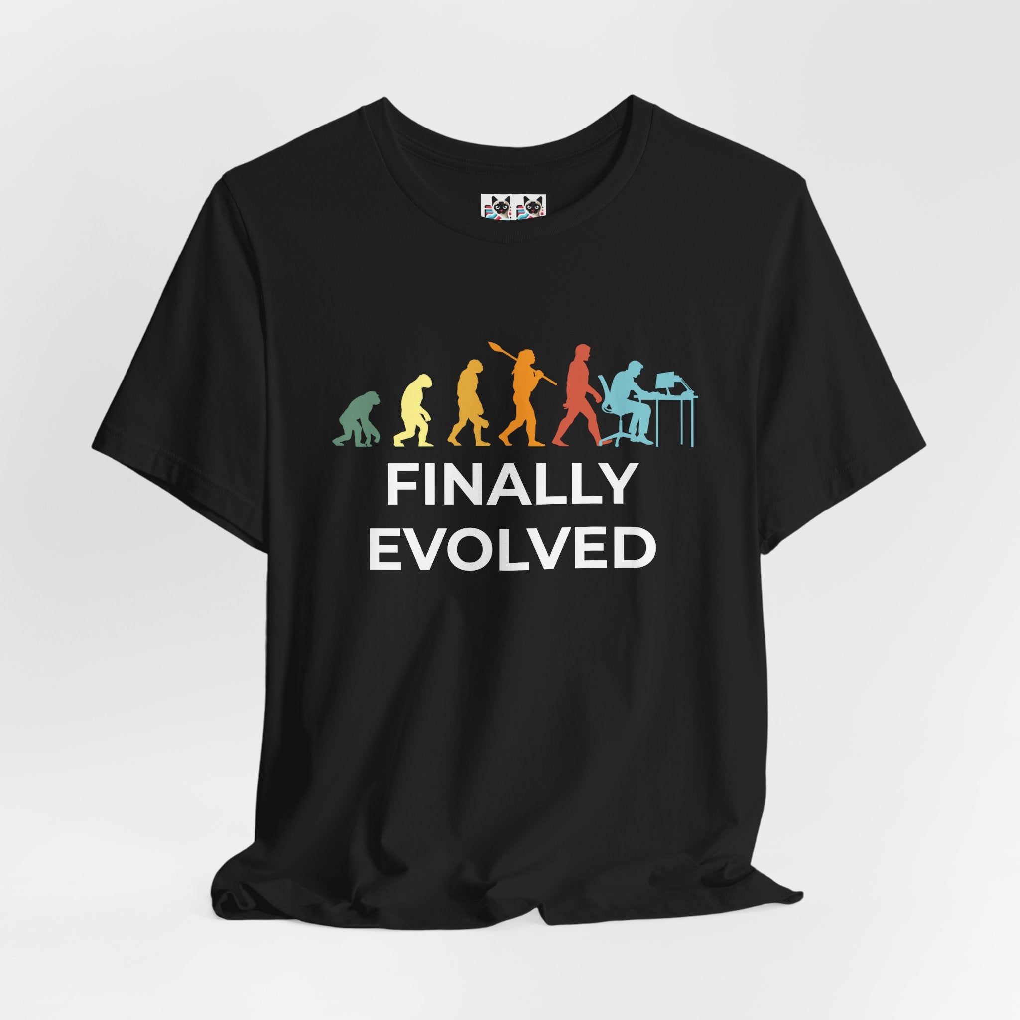 Custom T-Shirt - Evolution of Man to Computer User T-Shirt