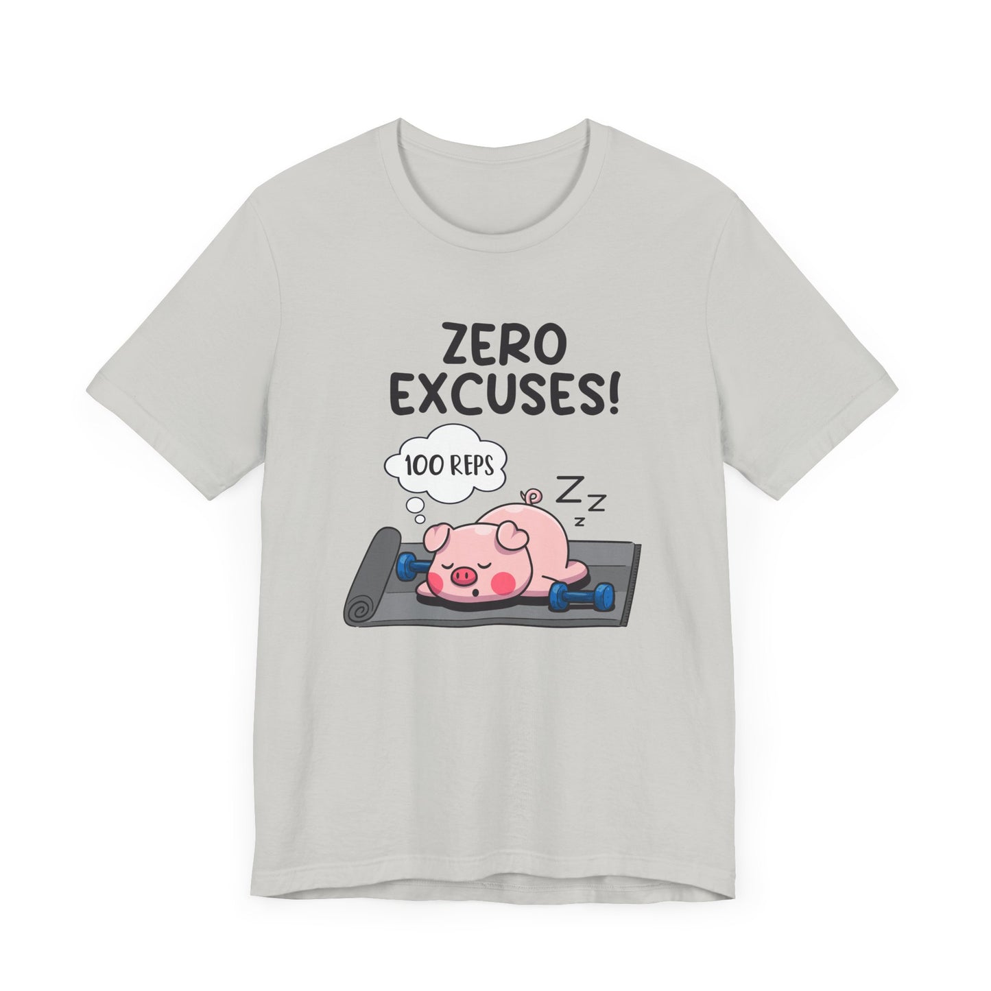 Zero Excuses 100 Reps Tee, Workout Motivation Shirt, Discipline Driven Top, Gym Beast Mode Graphic Tee, Strength Training Gift