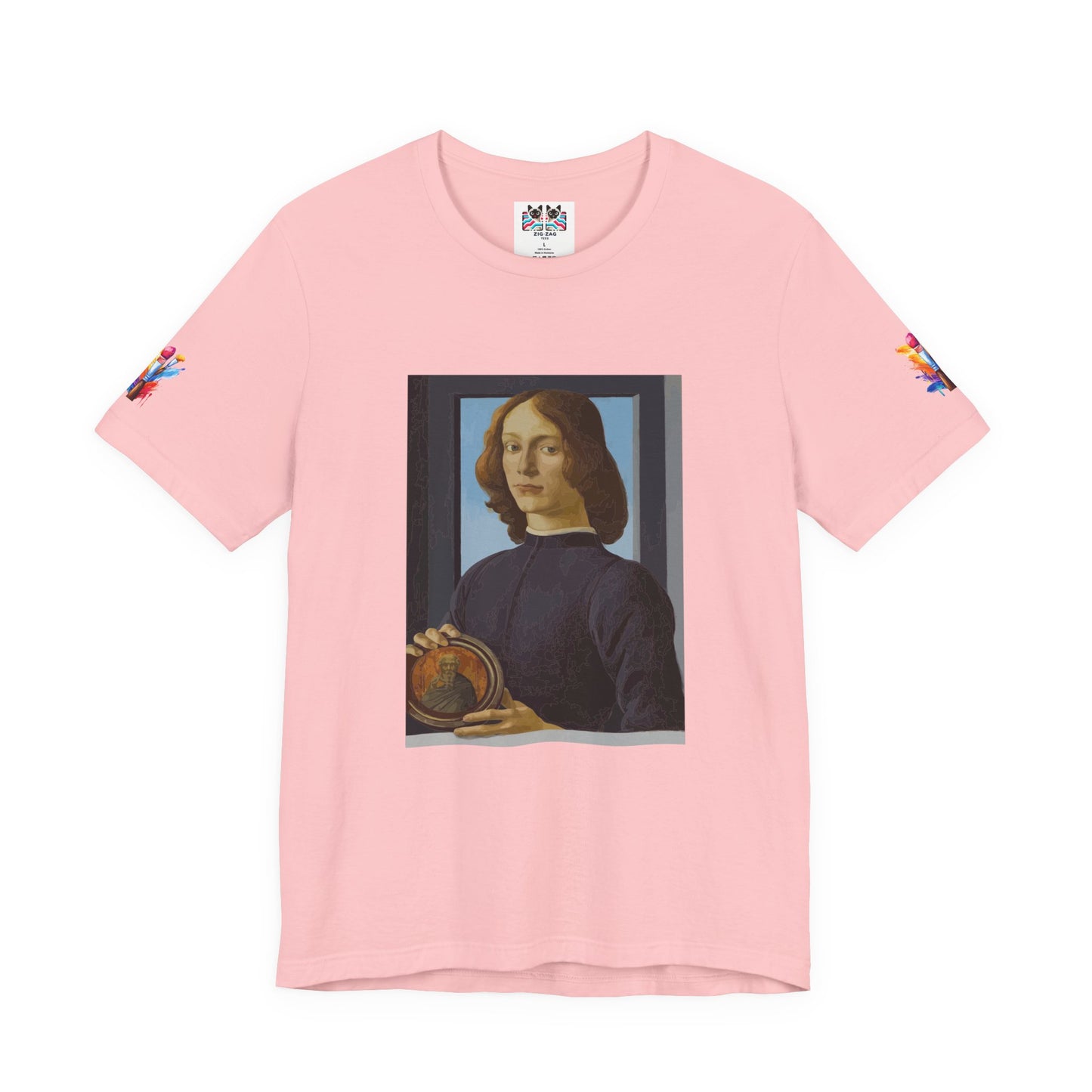 Renaissance Portrait Art T-Shirt – Italian Master Painting with Medallion Graphic Tee