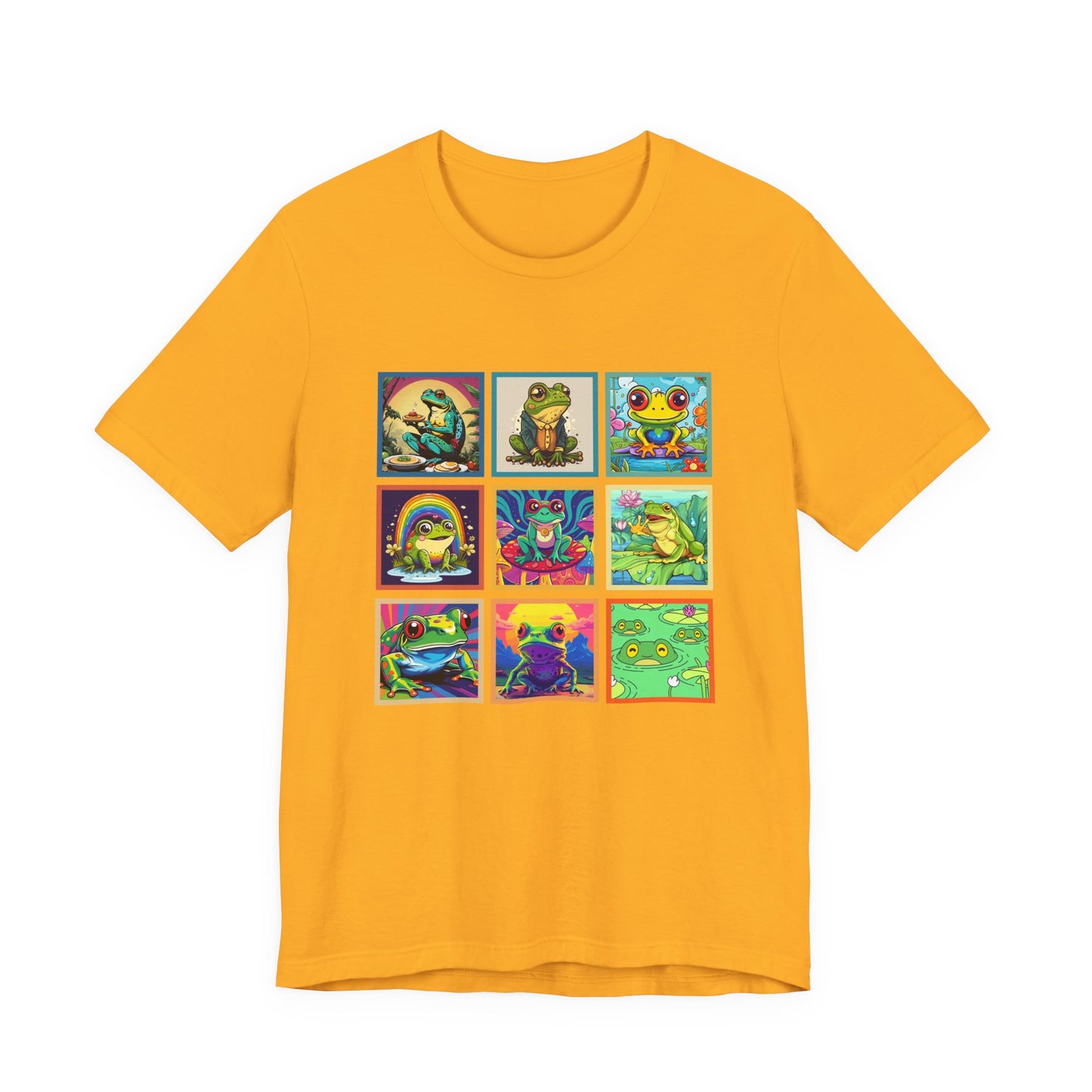 Colorful Frogs Pop Art Tshirt – Nine Amphibian Friends