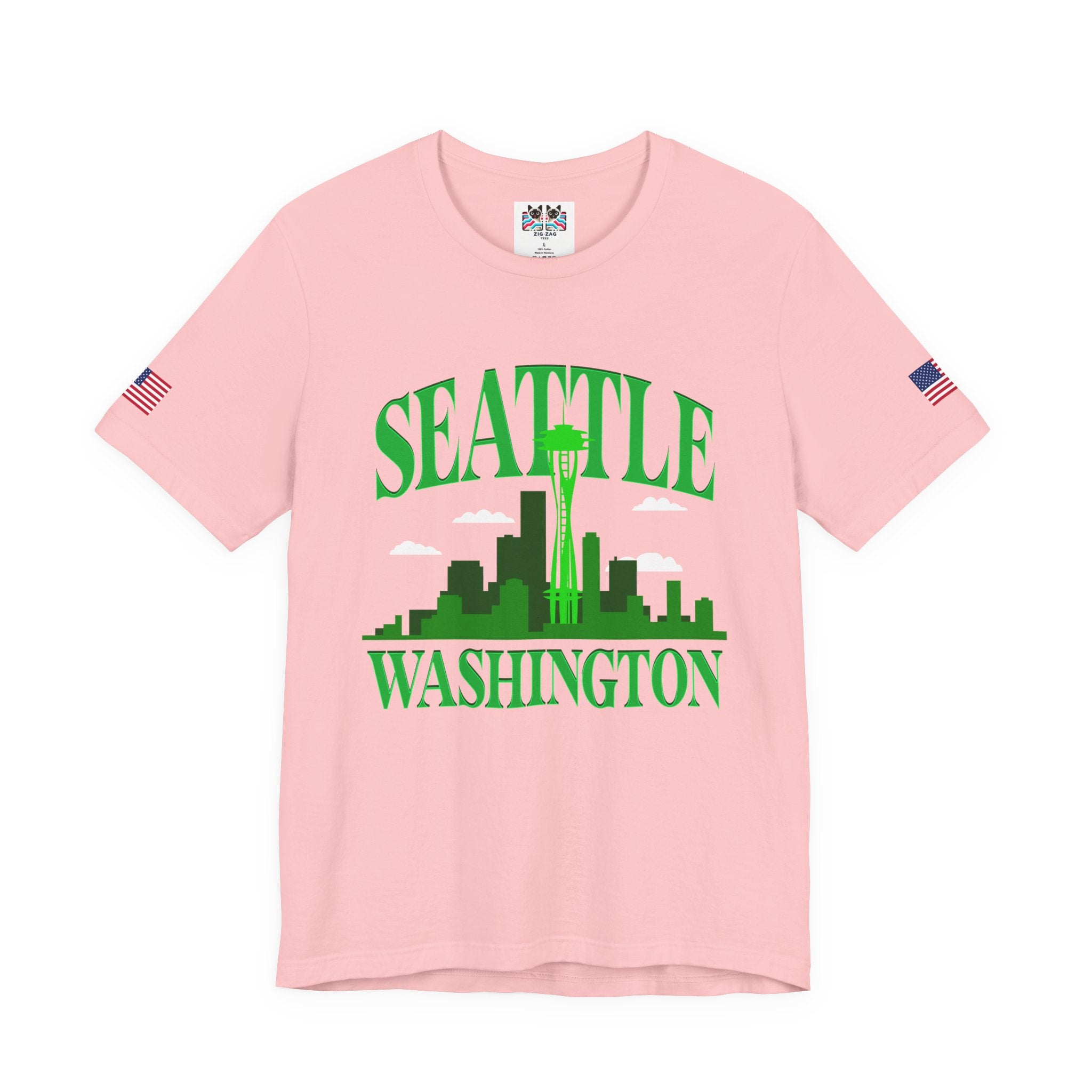 Seattle Washington Arch Space Needle Skyline Silhouette T-Shirt | Seattle Souvenir Tee | Emerald City Pride Shirt