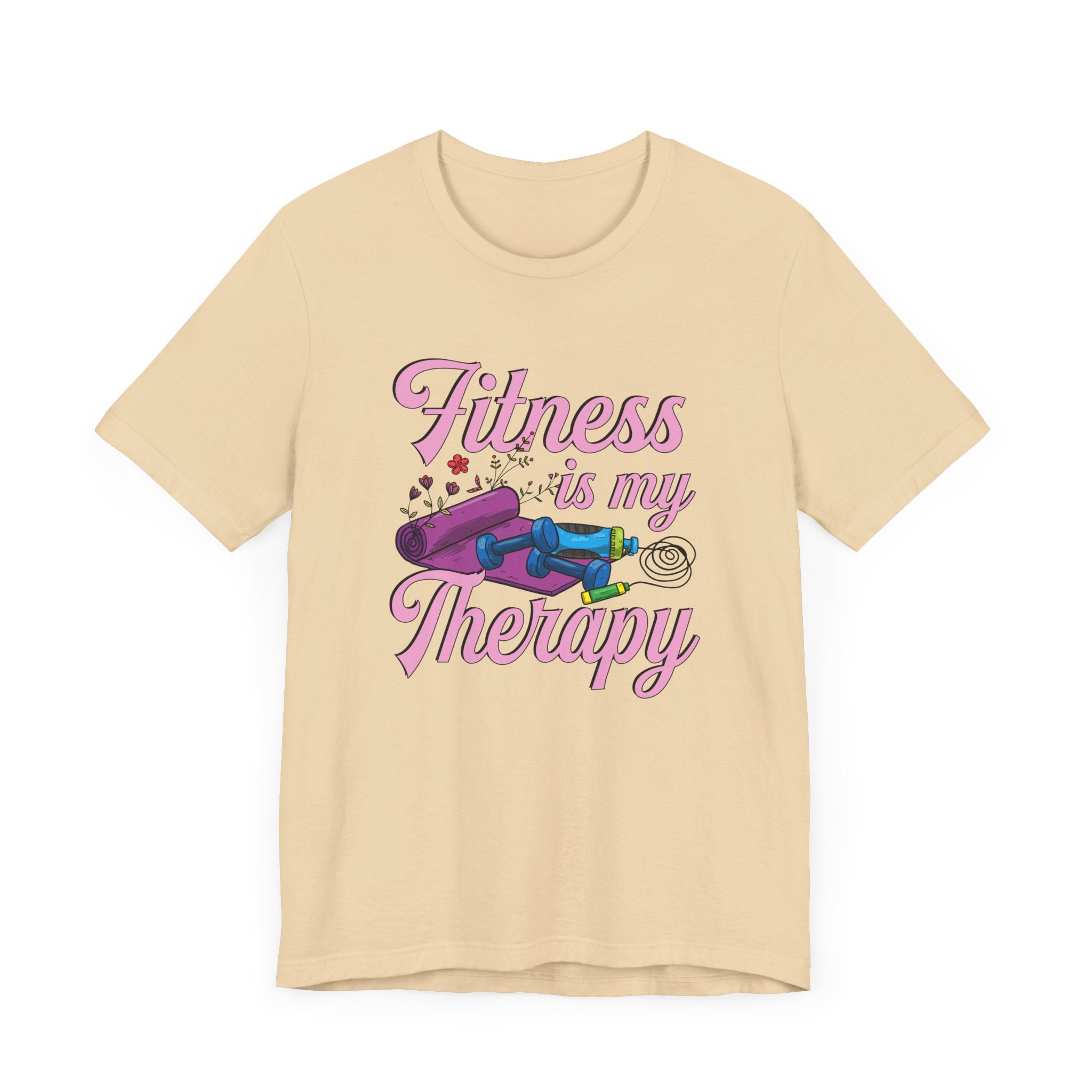 Fitness is My Therapy Tee, Workout Mindset Shirt, Gym Mental Health Top, Exercise Wellness Graphic, Self Care Gift