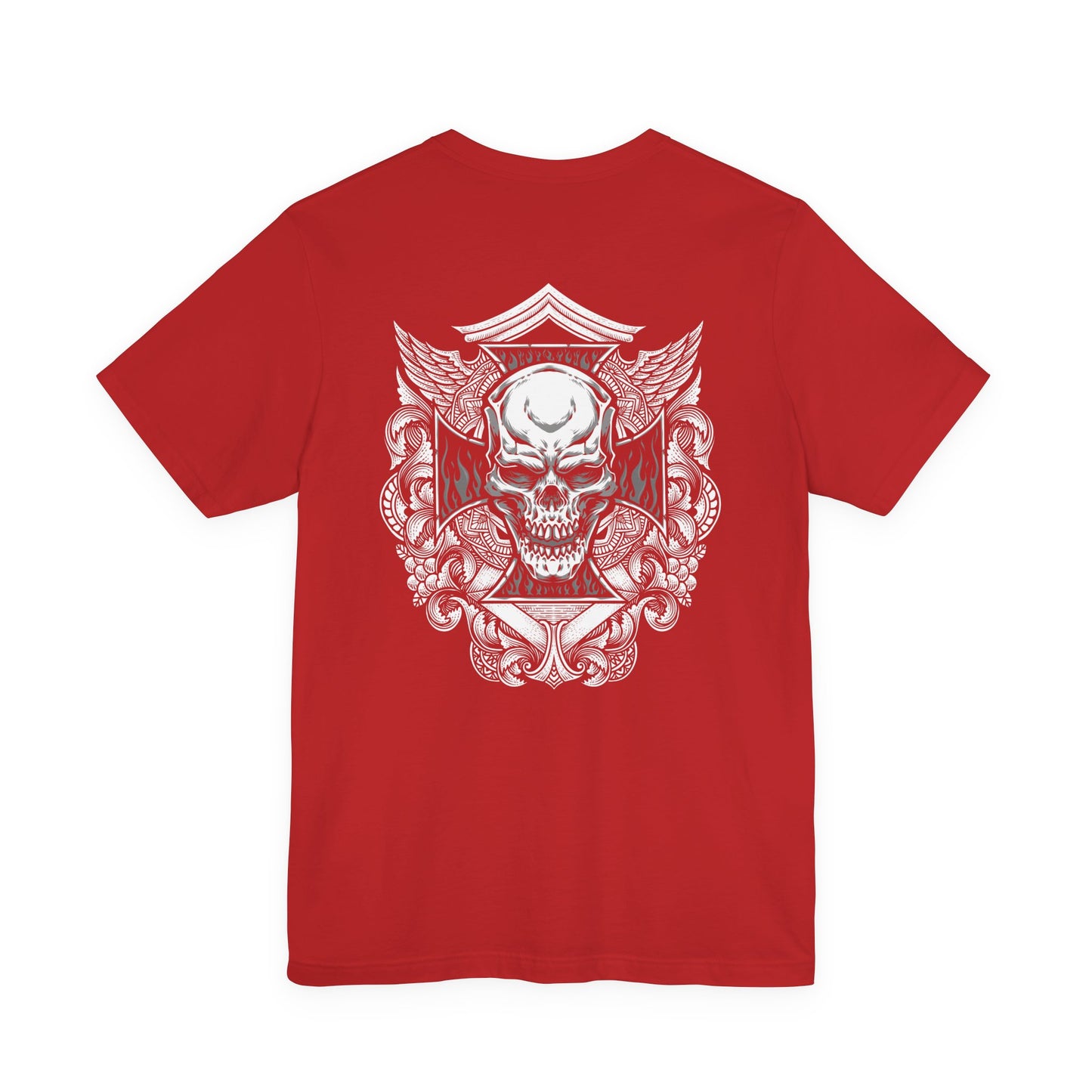 Gothic Winged Skull Ornamental Horror T-Shirt