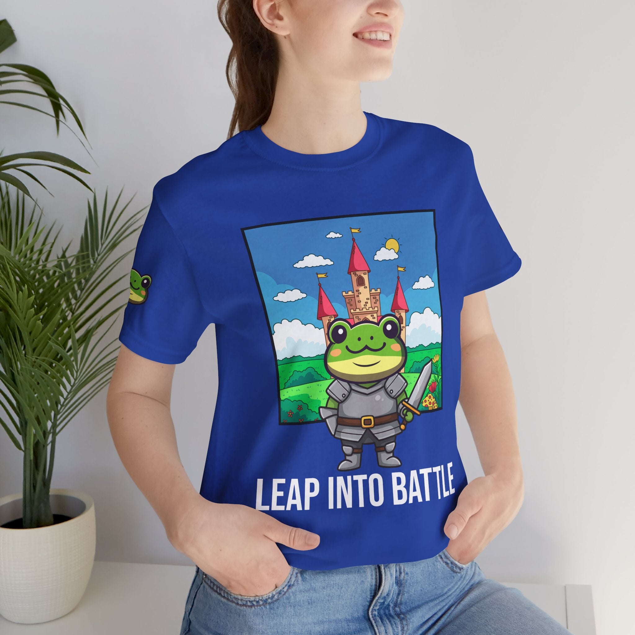 Custom T-Shirt - Knight Frog Castle T-Shirt – Cute Frog Knight Medieval Fantasy Graphic Tee