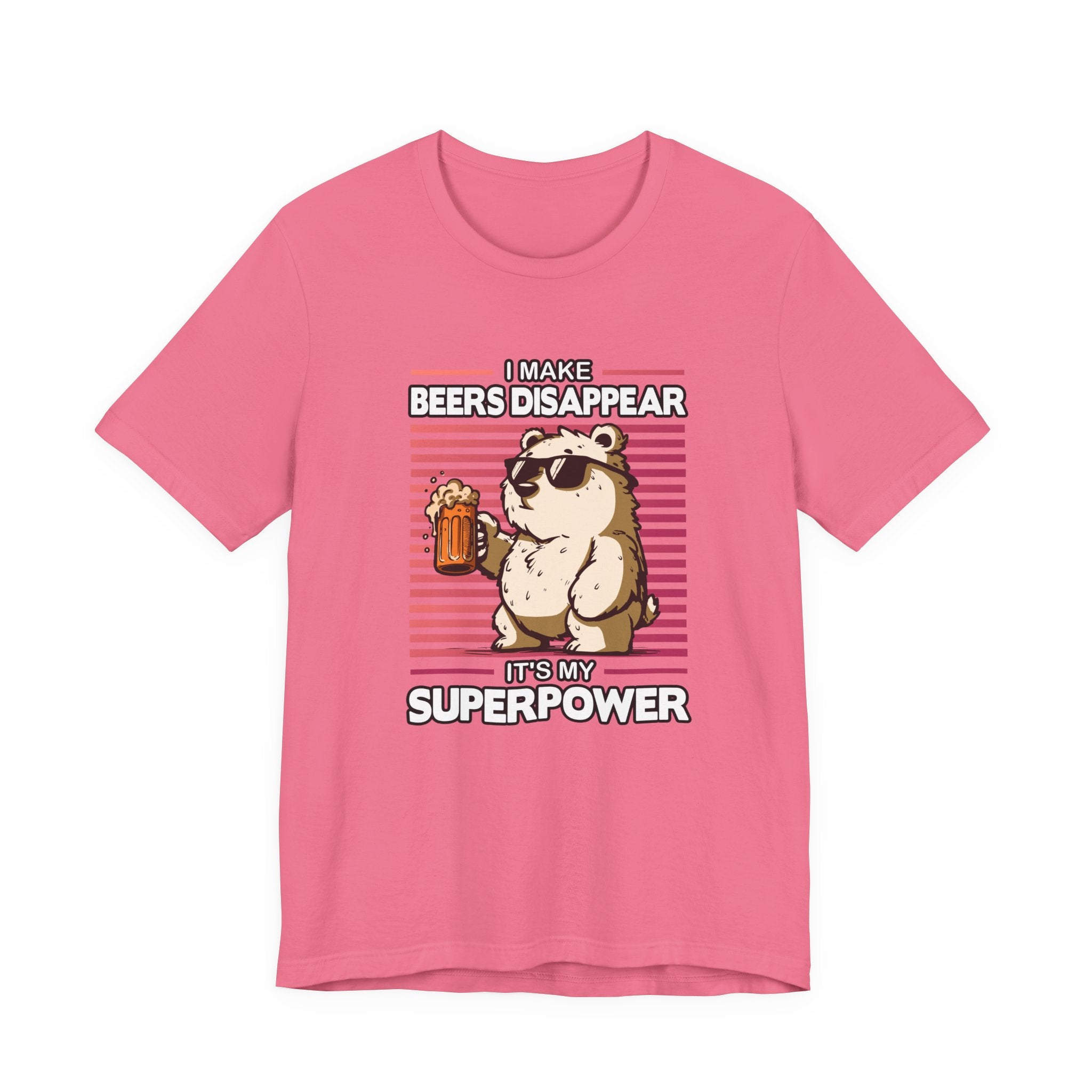 I Make Beers Disappear T-Shirt – Cool Bear With Sunglasses and Beer Funny Graphic Tee
