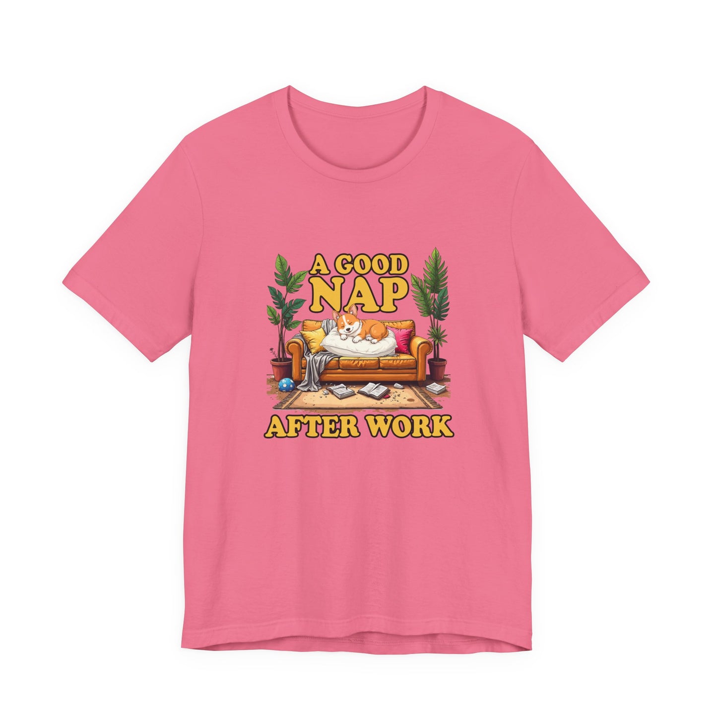 A Good Nap After Work – Sleeping Dog on Sofa Graphic T-Shirt