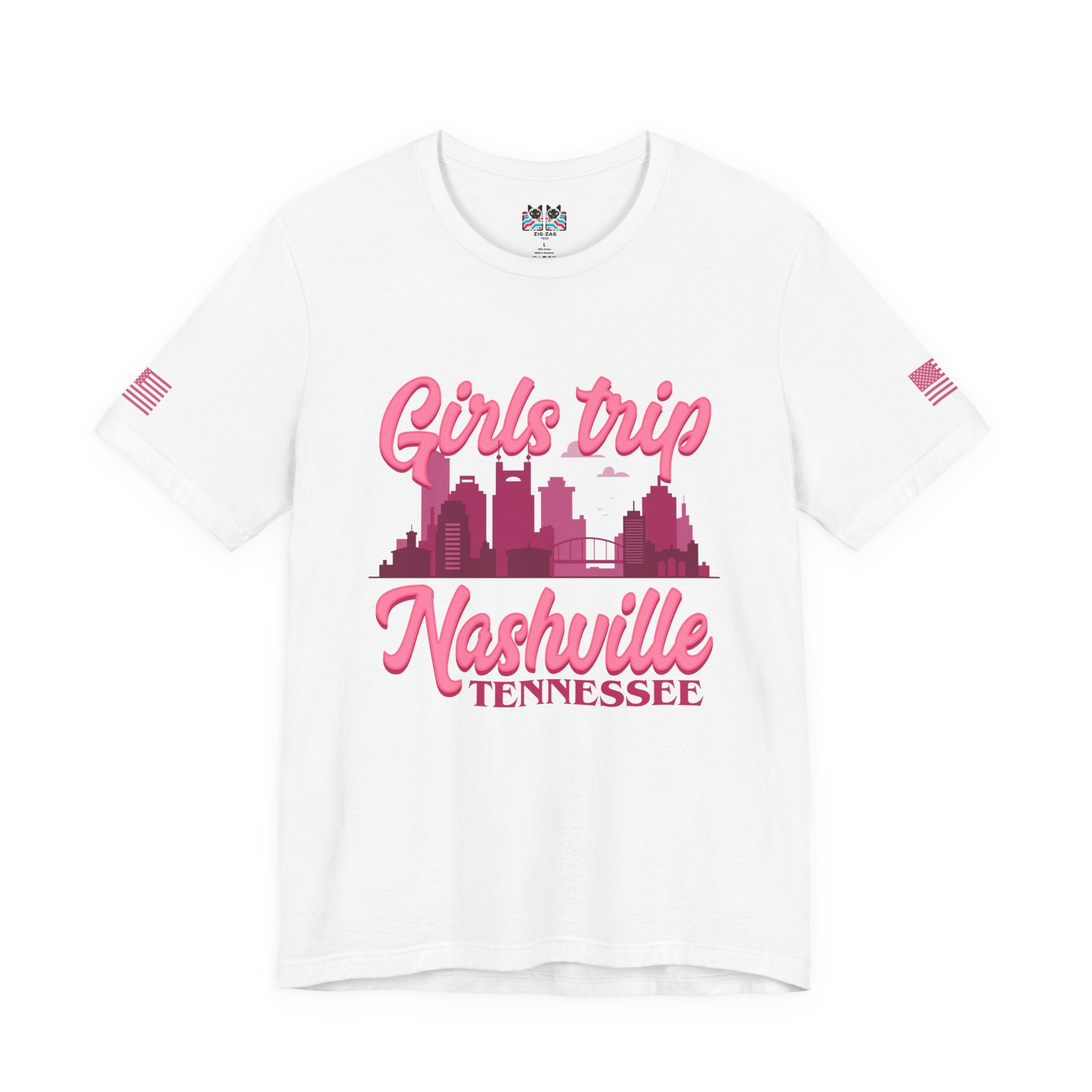 Girls Trip Nashville Tennessee T-Shirt – Retro Script Skyline Graphic Tee