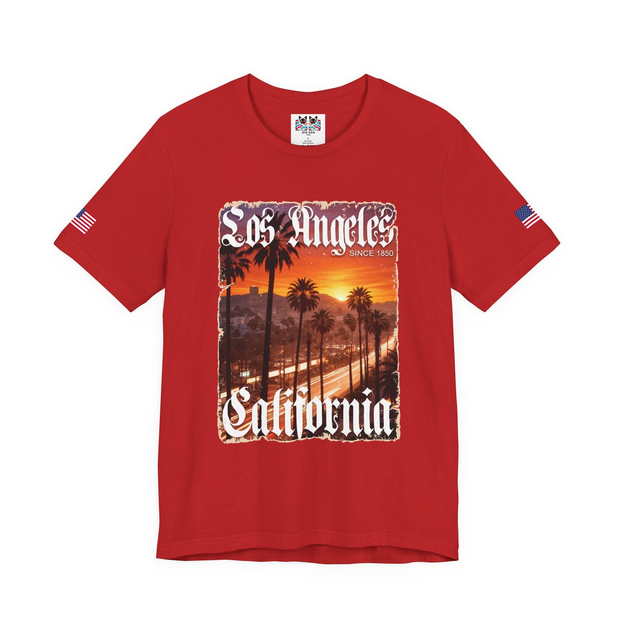 Los Angeles California Since 1850 T-Shirt – Gothic Old English Sunset Boulevard Tee