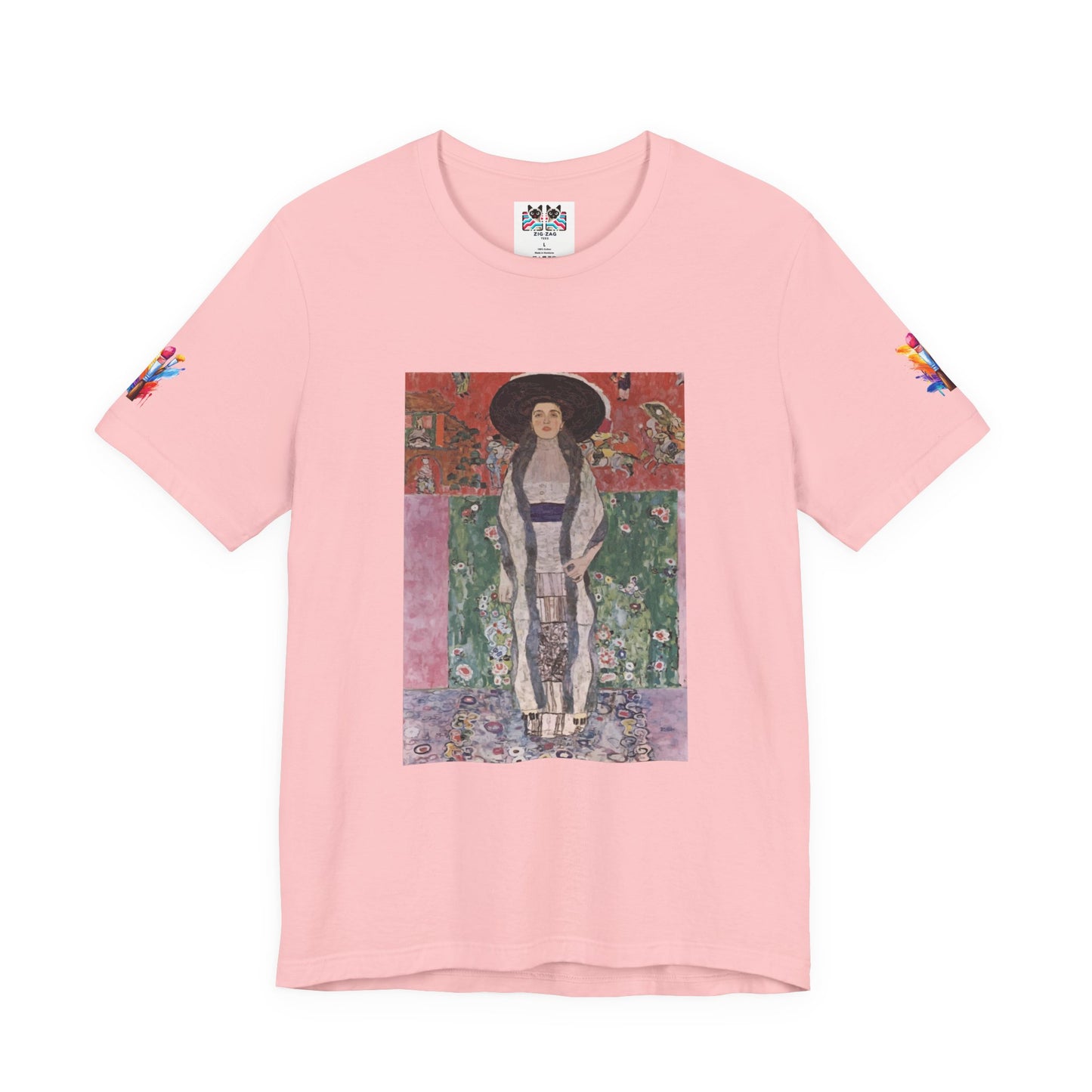 Art Nouveau Portrait T-Shirt – Elegant Woman in Ornate Kimono Style Dress Graphic Tee