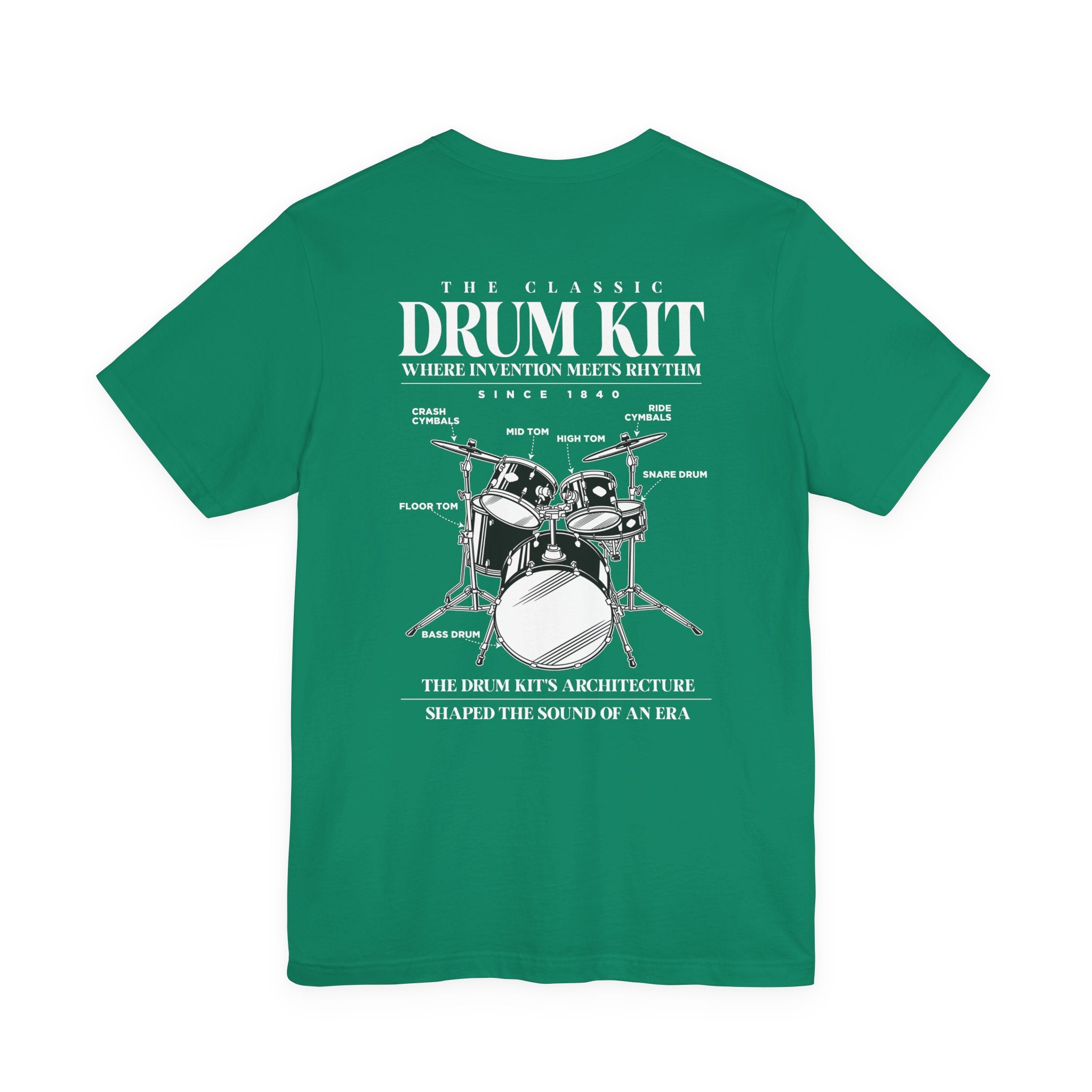The Classic Drum Kit T-Shirt – Detailed Labeled Drum Set Graphic