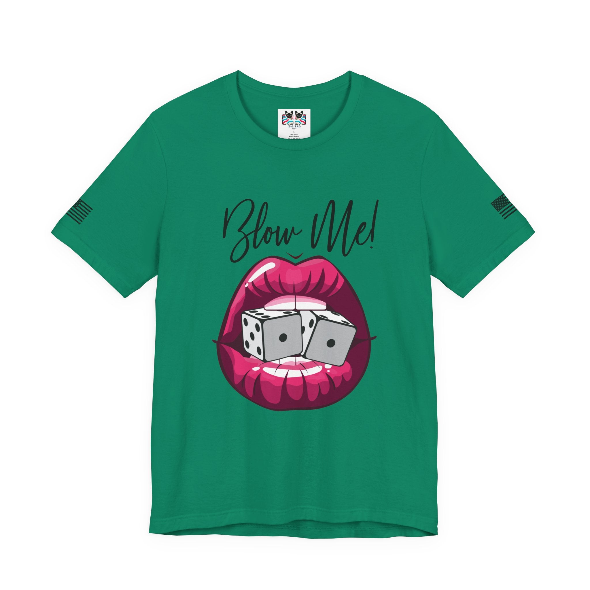 Blow Me Dice Funny Casino T-Shirt – Vegas Craps Lips Humor Tee