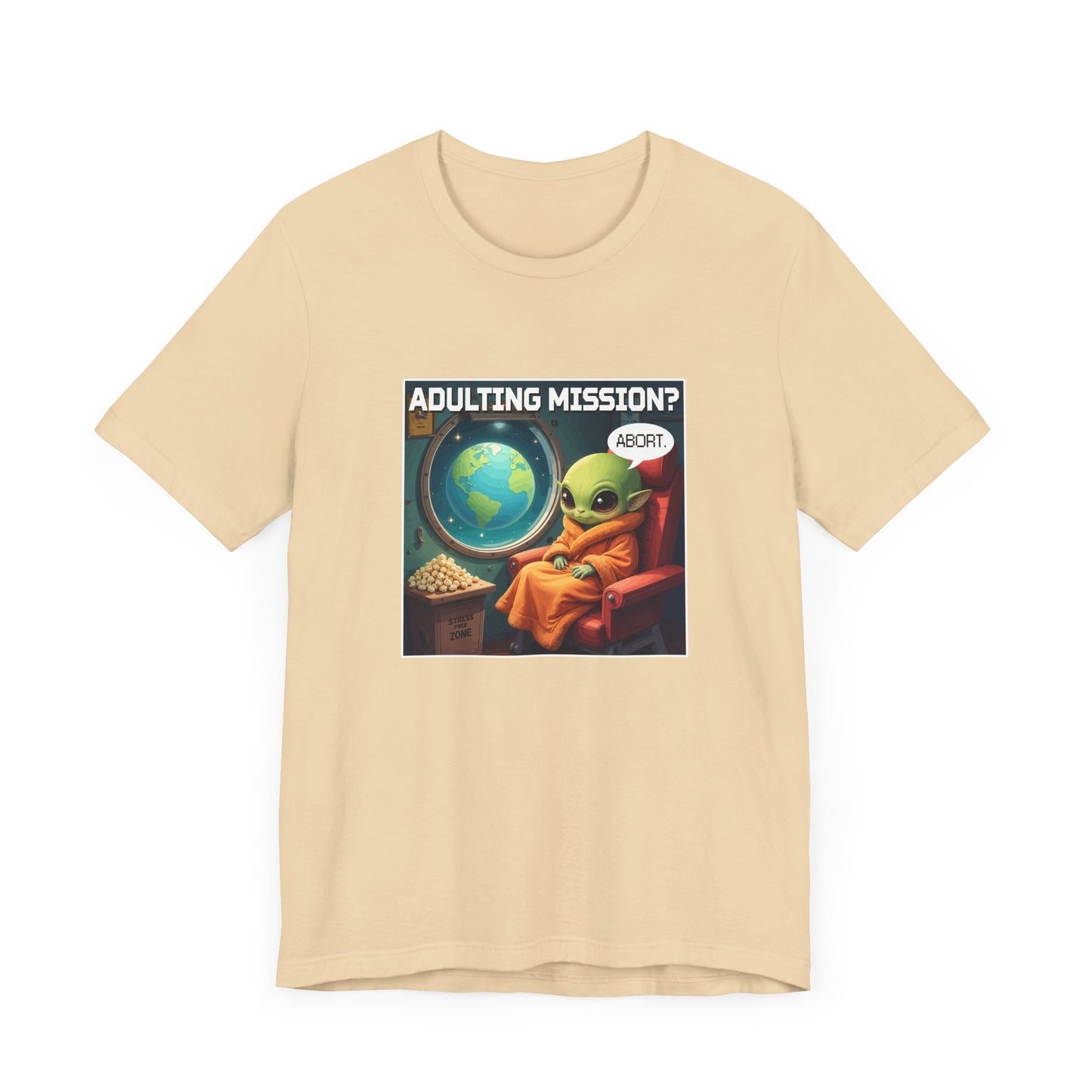 Beep Boop Mission Adulting Aborted Tee, Alien Humor Shirt, Funny Life Avoidance Graphic Tee, Outer Space Relatable Top, Cosmic Mood Gift