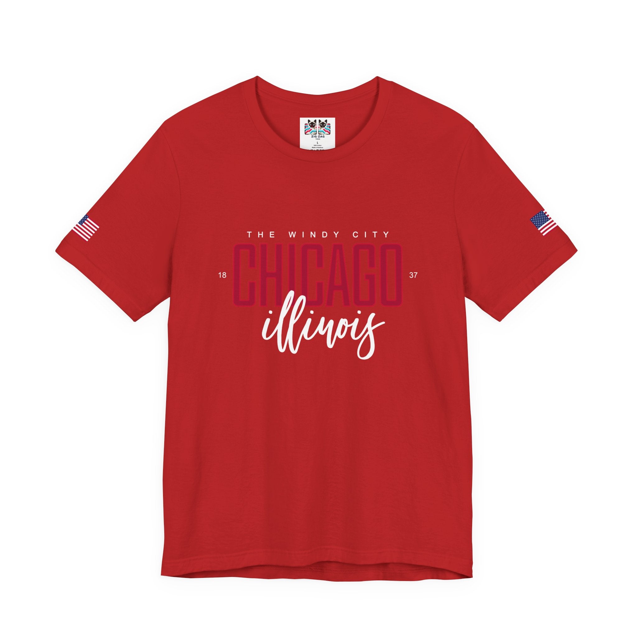 The Windy City Chicago T-Shirt - Chicago Illinois 1837 Purple Typography Design