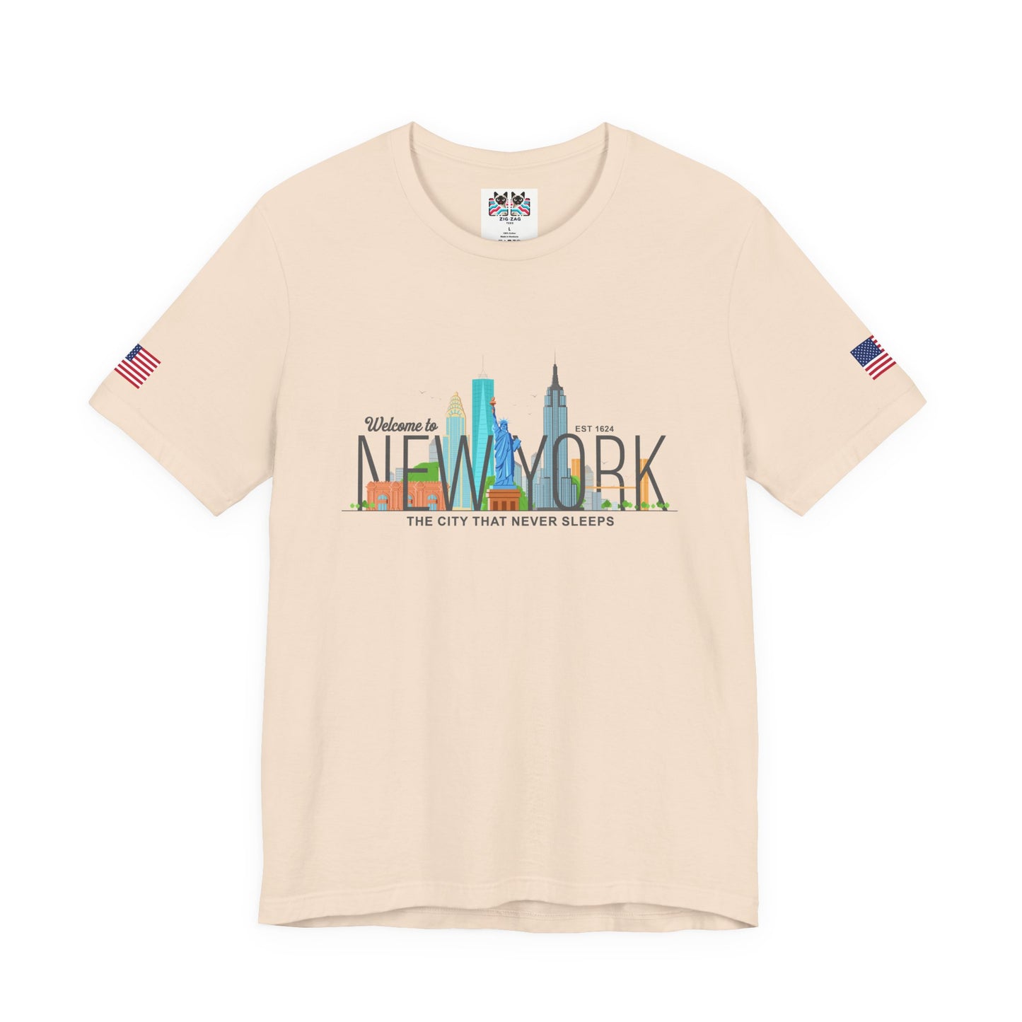Welcome to New York T-Shirt - Colorful NYC Skyline Est 1624 City That Never Sleeps