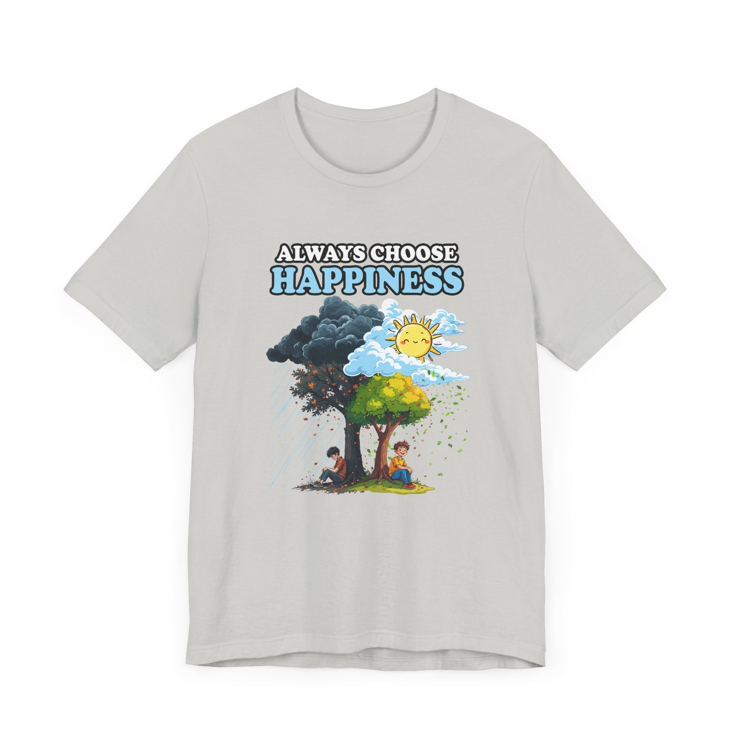 Embrace positivity Always Choose Happiness – Two Sides of Life Motivational Graphic T-Shirt