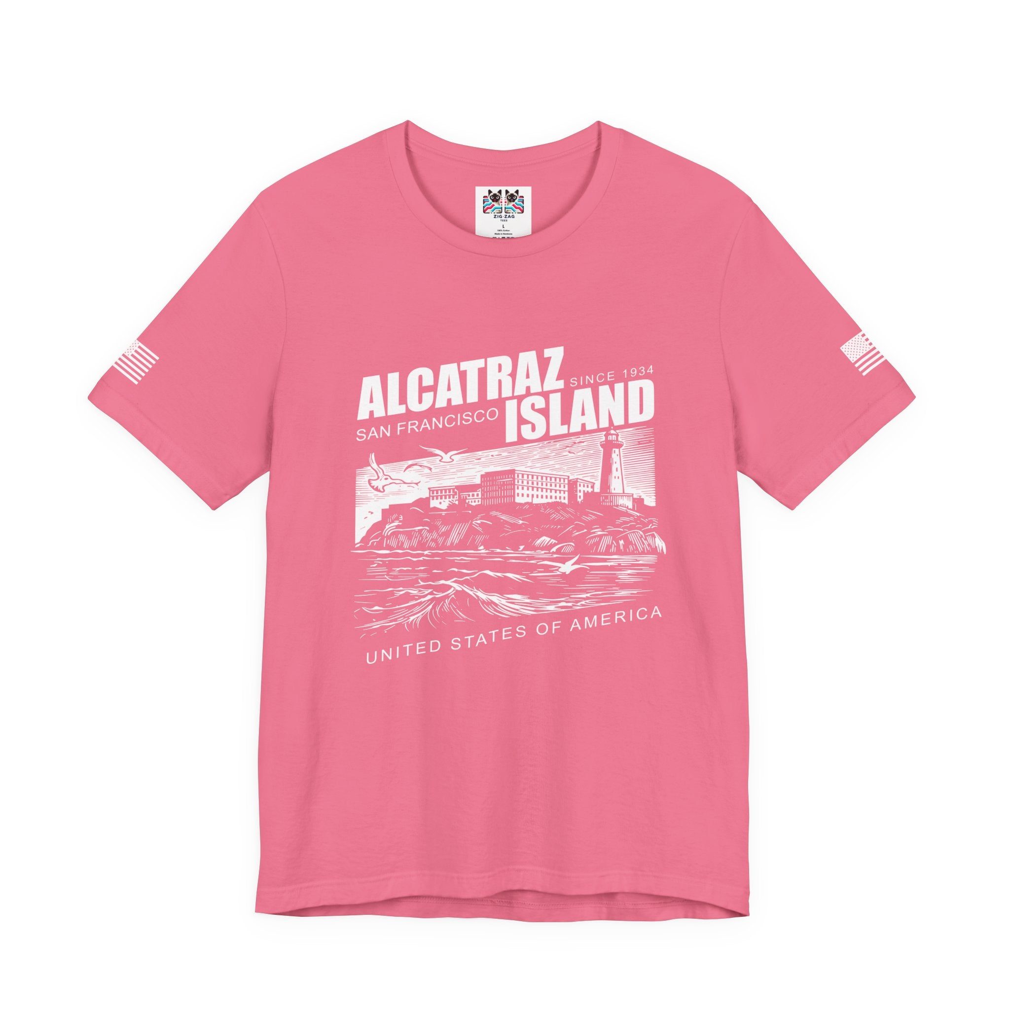 Alcatraz Island San Francisco T-Shirt – Since 1934 Vintage Engraving Style Graphic Tee United States of America