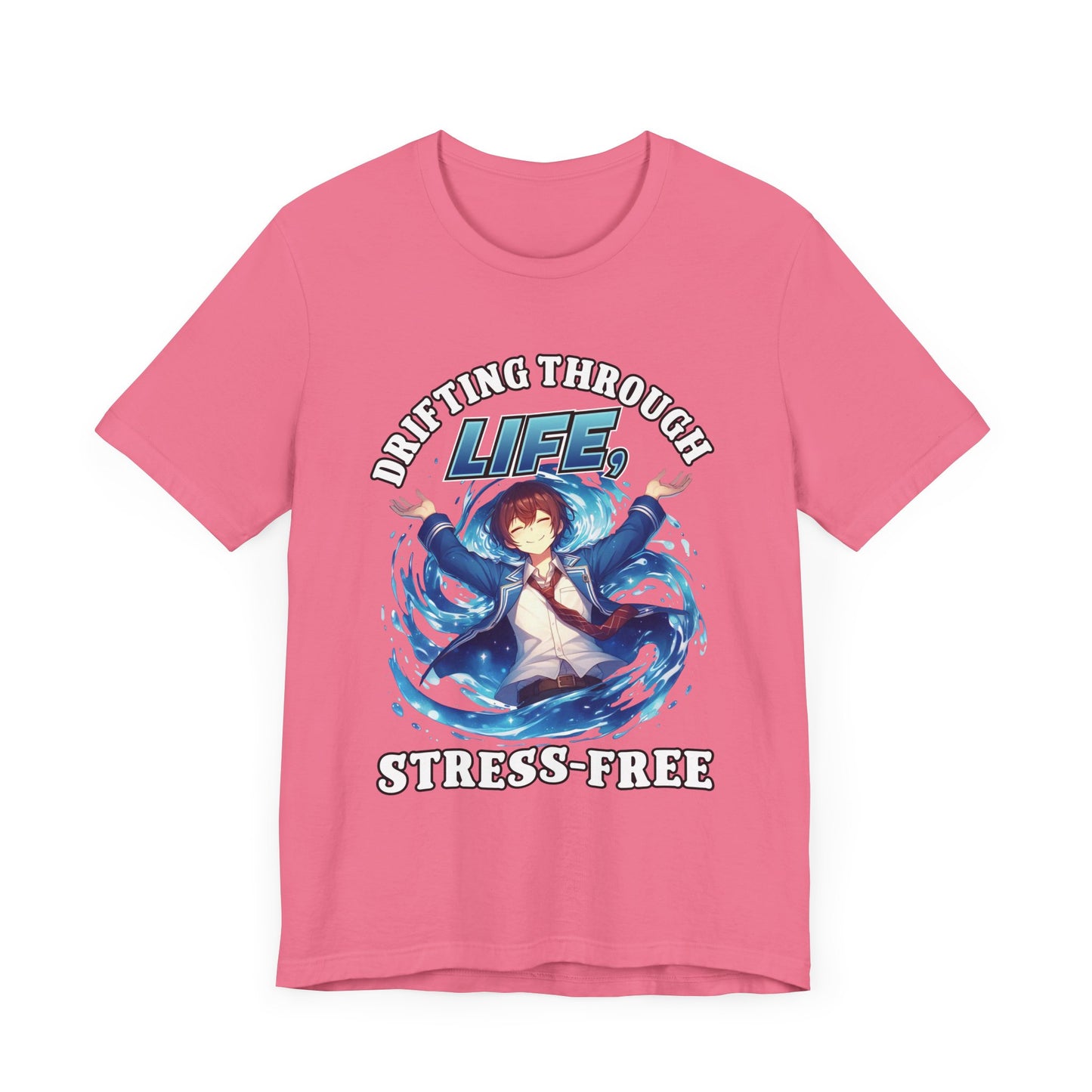 Let Go And Let Flow Shirt, Tranquil Anime Boy Tee, Water Energy Graphic T Shirt, Spiritual Release Apparel, Calm Vibes Minimalist Top