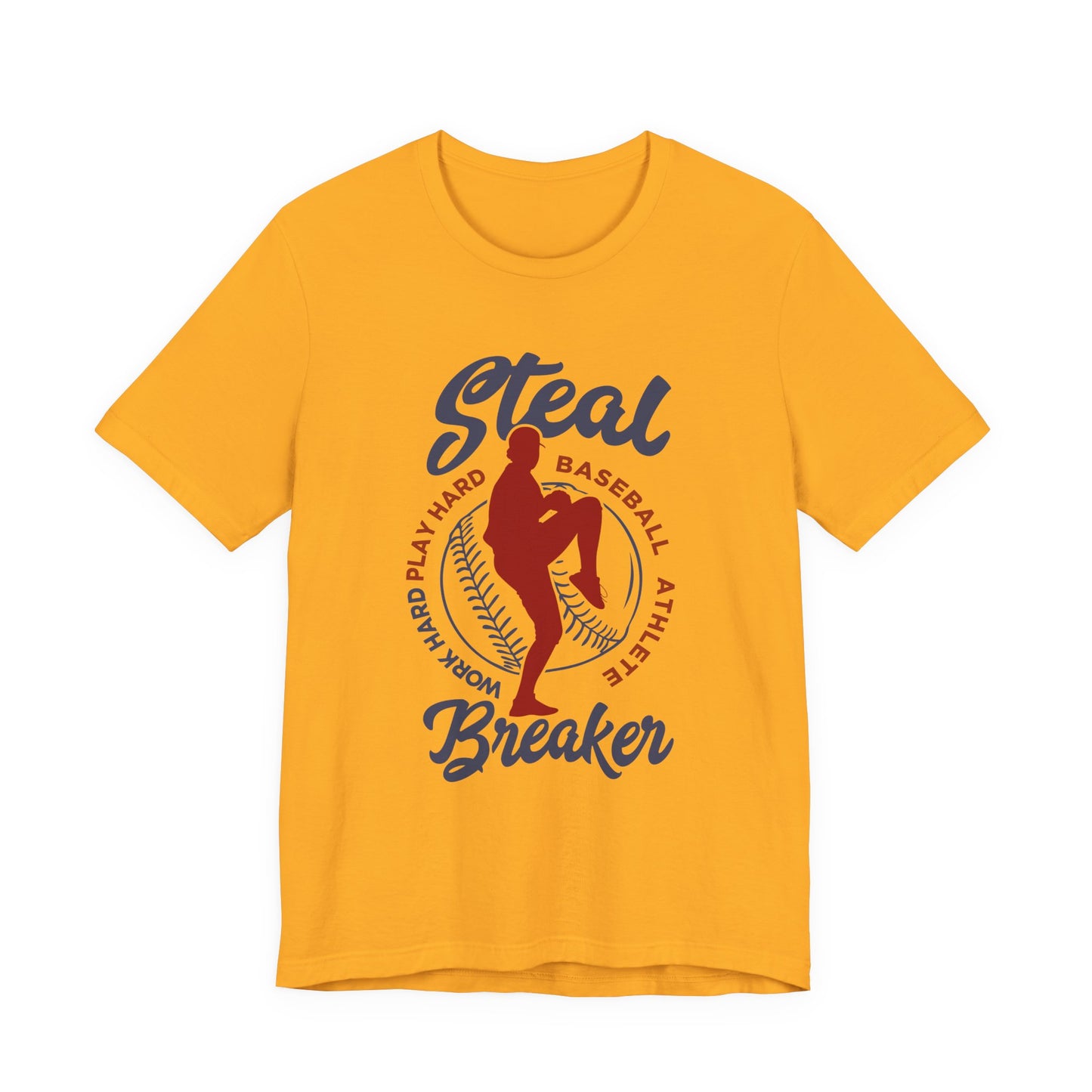 Baseball tshirt - Steal Breaker Tshirt Baseball Player Throwing Ball with Baseball Outline and Text Baseball Athlete