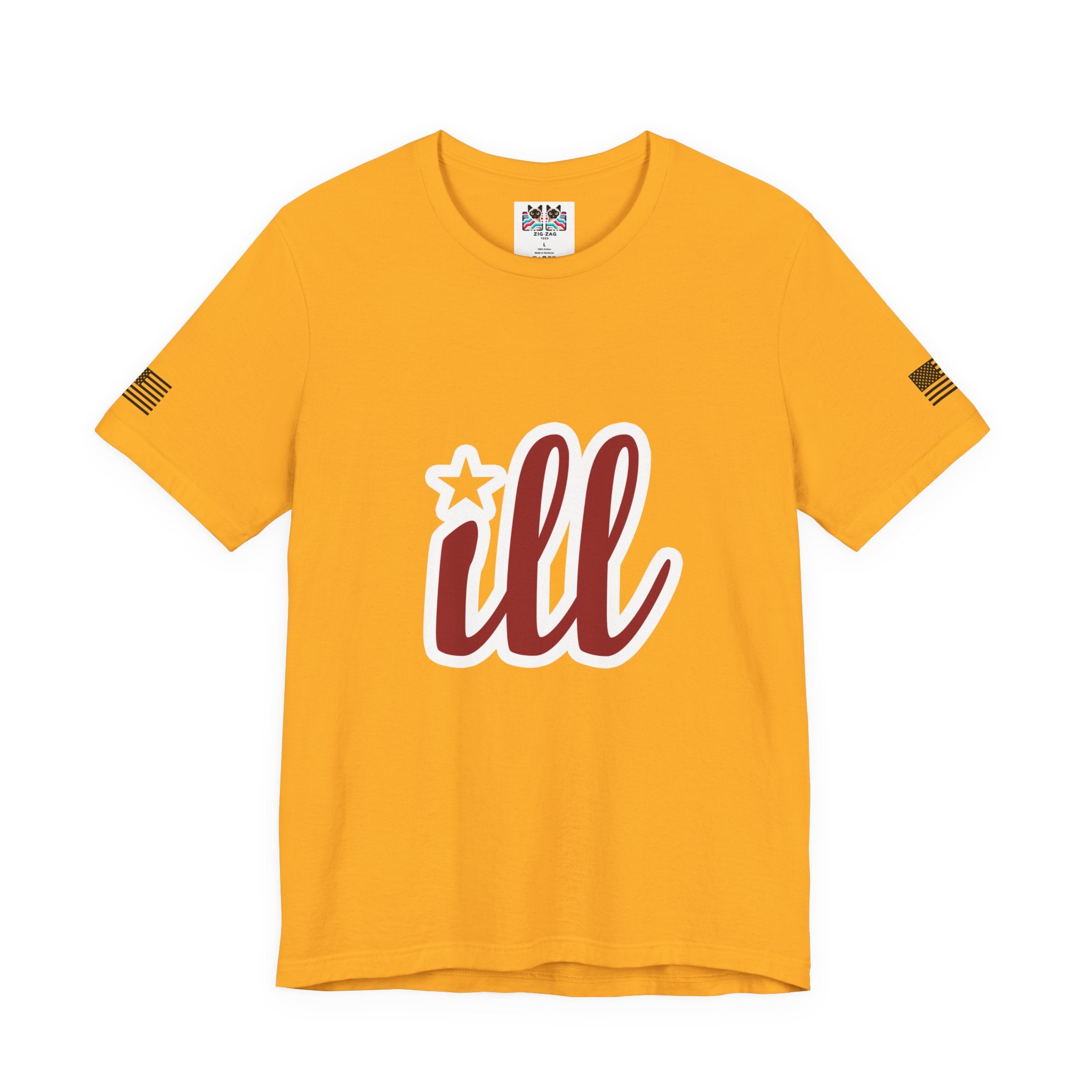 Philadelphia ILL T-Shirt – Bold Script Star Graphic Tee Philadelphia Fan