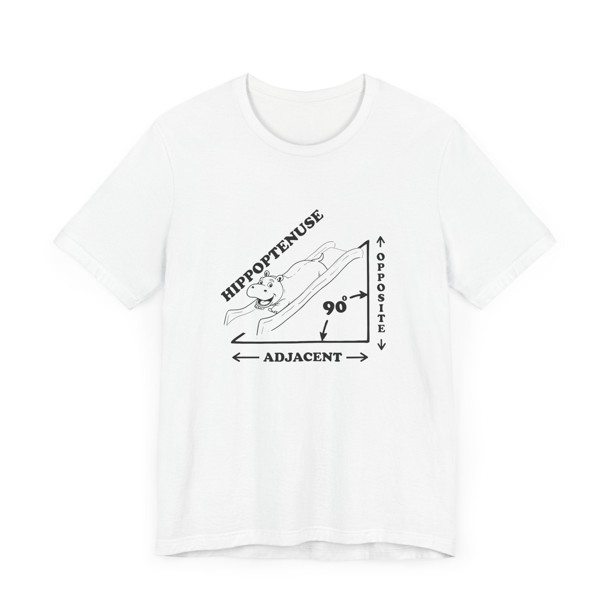 Math Joke Shirt – Hippopotenuse Hippo Right Triangle Graphic