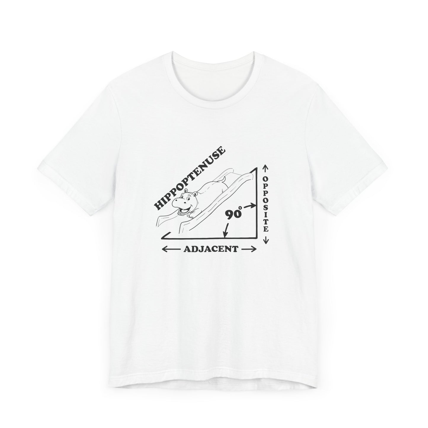 Math Joke Shirt – Hippopotenuse Hippo Right Triangle Graphic