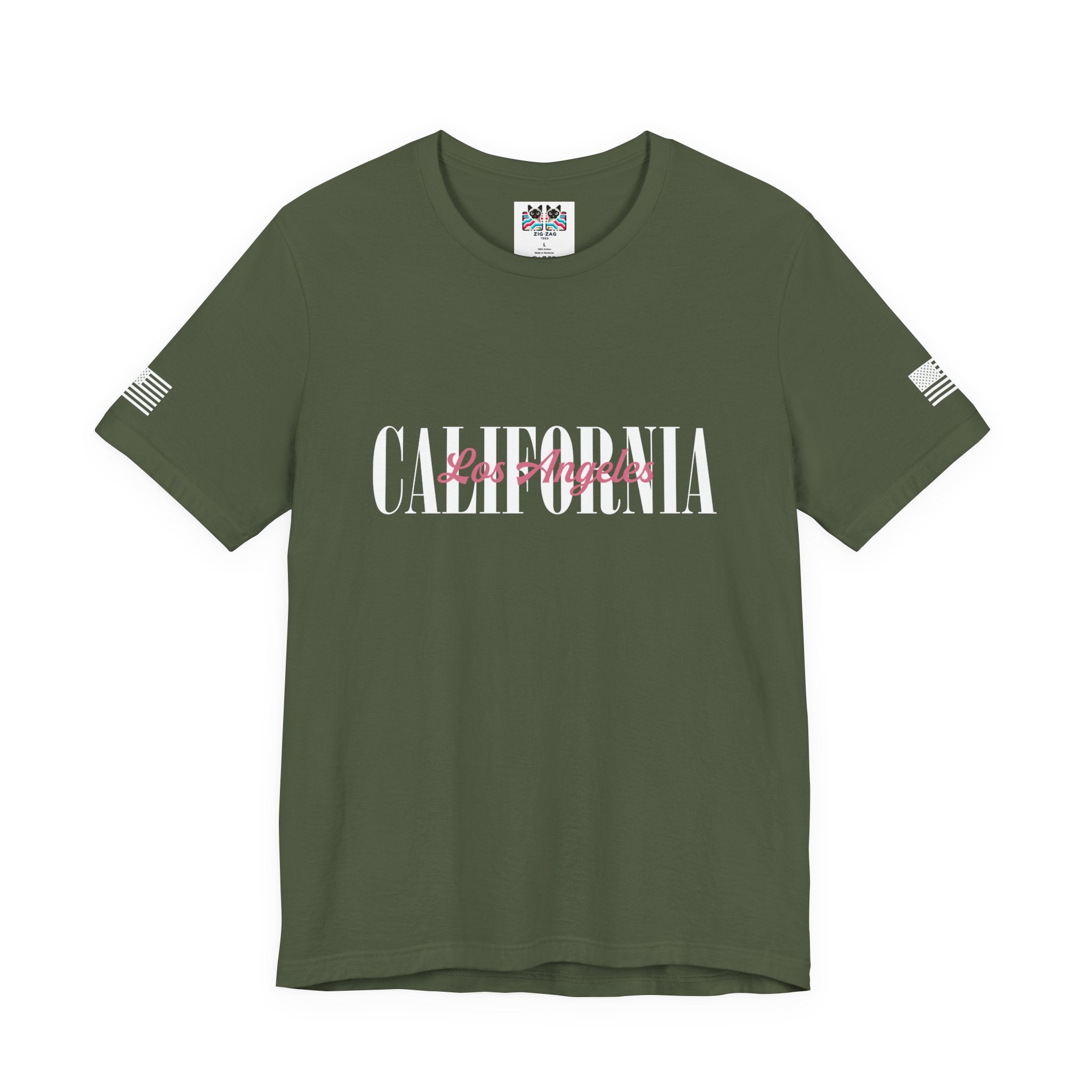Los Angeles California Since 1850 Retro Palm Tee – Warm Sunset Square Graphic Shirt