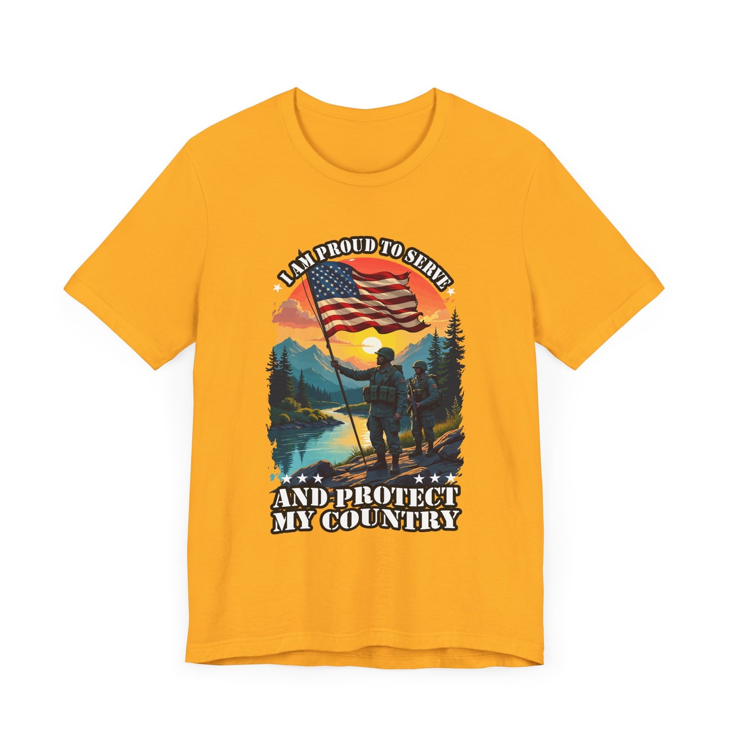 Proud to Serve and Protect My Country T-Shirt – Patriotic Military Graphic Tee