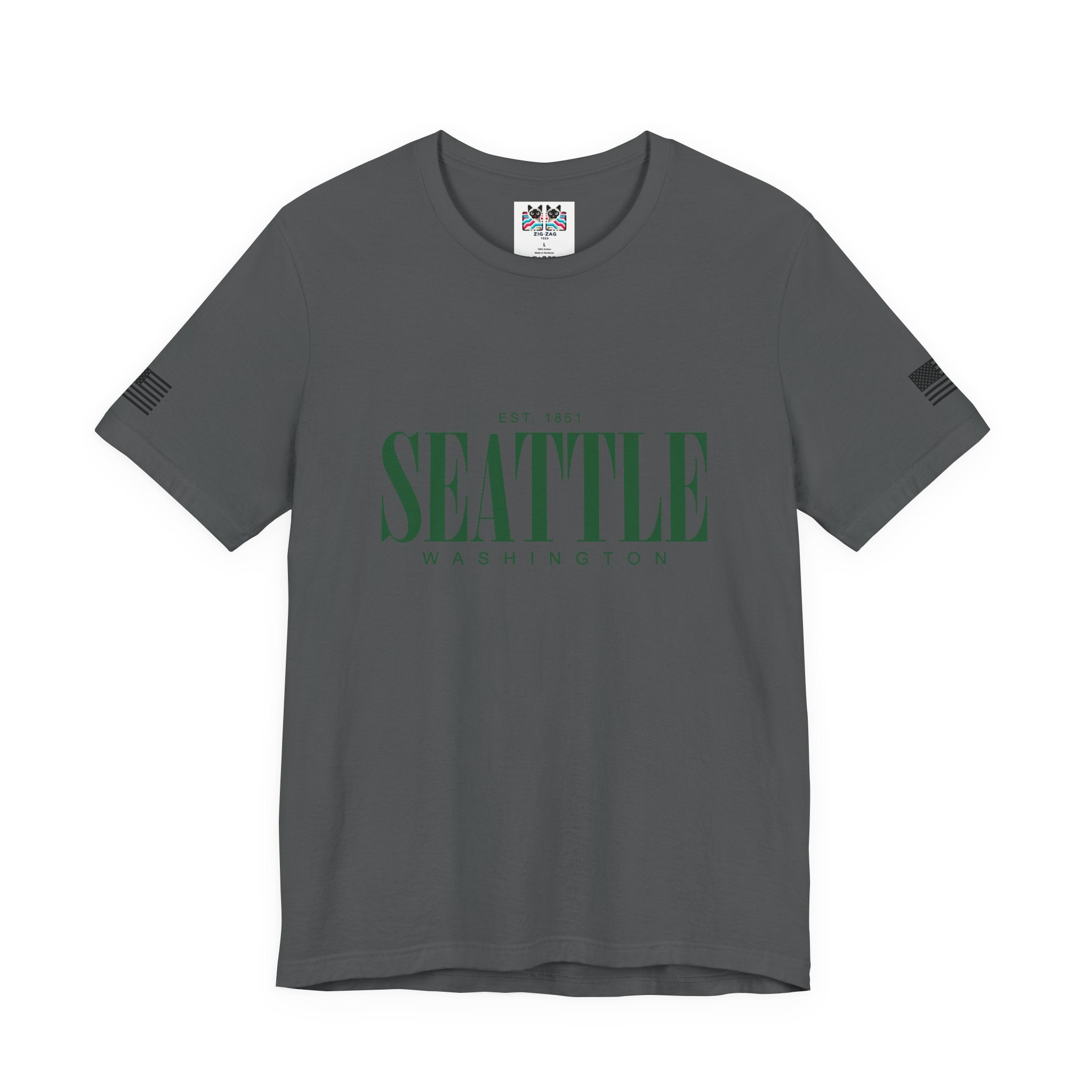 Seattle Washington EST 1851 Bold Serif Typography T-Shirt | Seattle Pride Tee | Minimalist Pacific Northwest Shirt