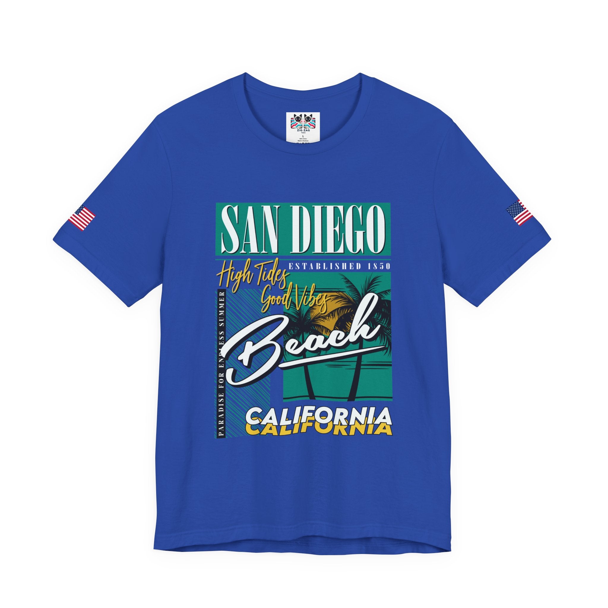 San Diego California Beach T-Shirt – High Tides Good Vibes Paradise Summer Tee