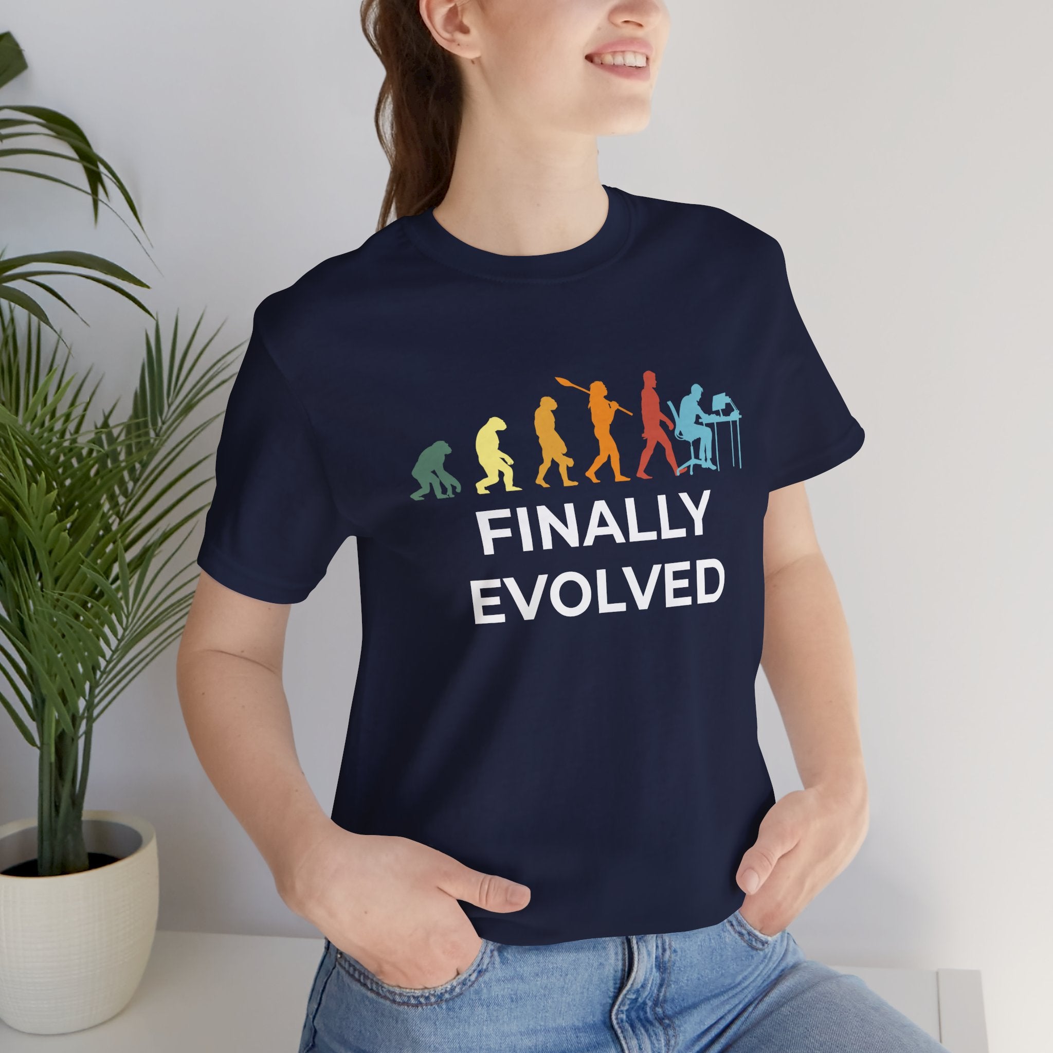 Custom T-Shirt - Evolution of Man to Computer User T-Shirt