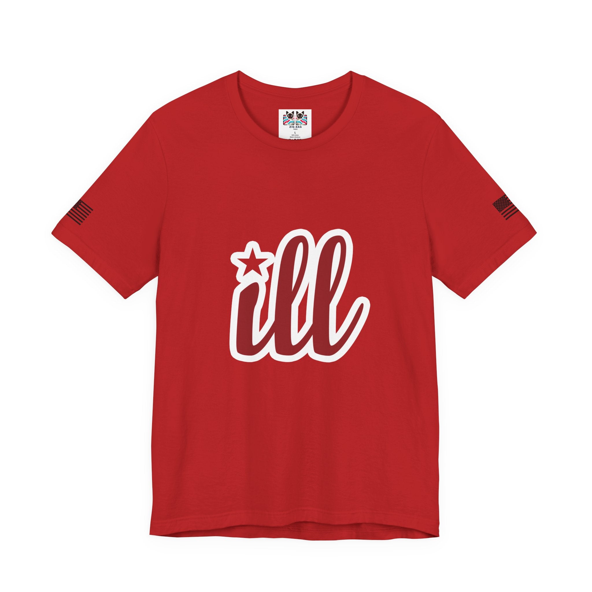 Philadelphia ILL T-Shirt – Bold Script Star Graphic Tee Philadelphia Fan