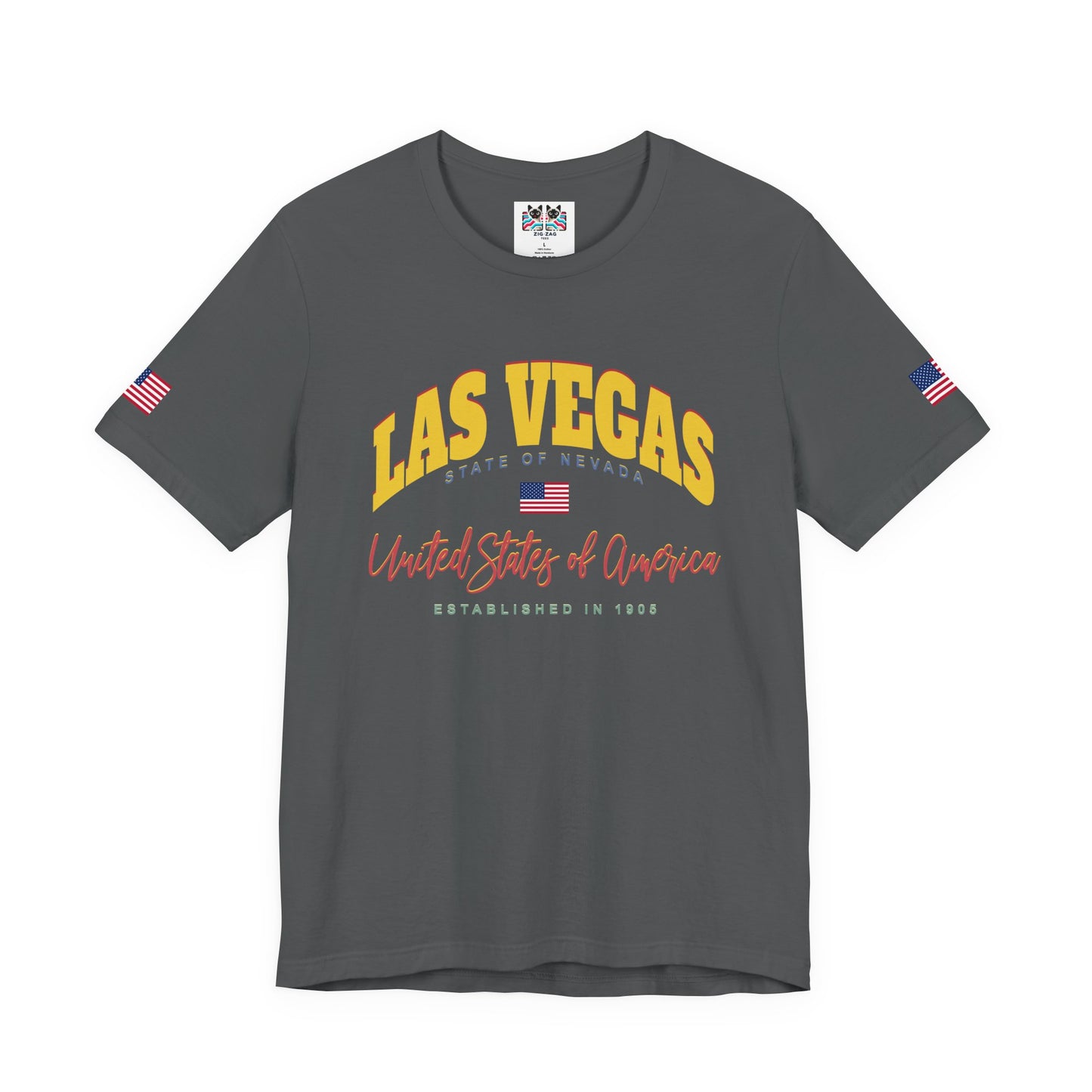 Las Vegas State of Nevada T-Shirt - Est 1905 Navy USA Flag Collegiate Design