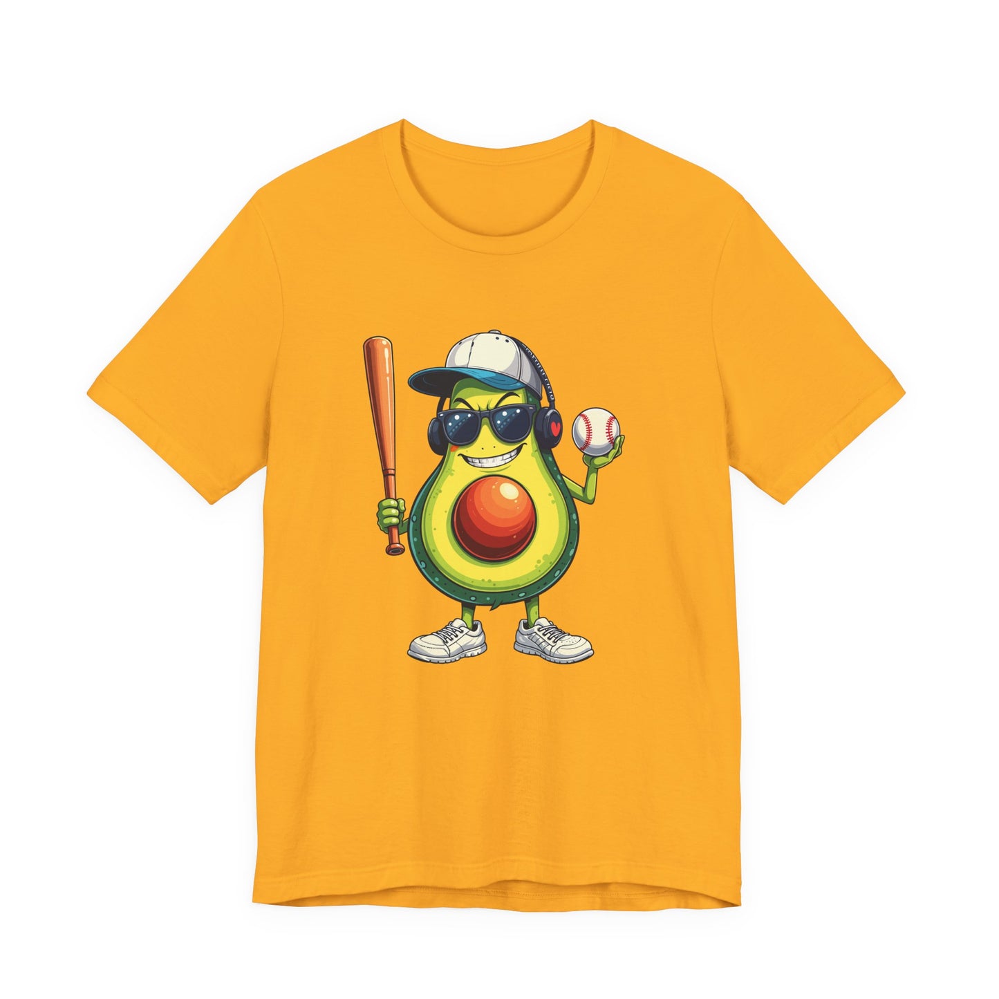 Aggressive Avocado Baseball Mascot Tshirt Bold Sports Fruit Character Design