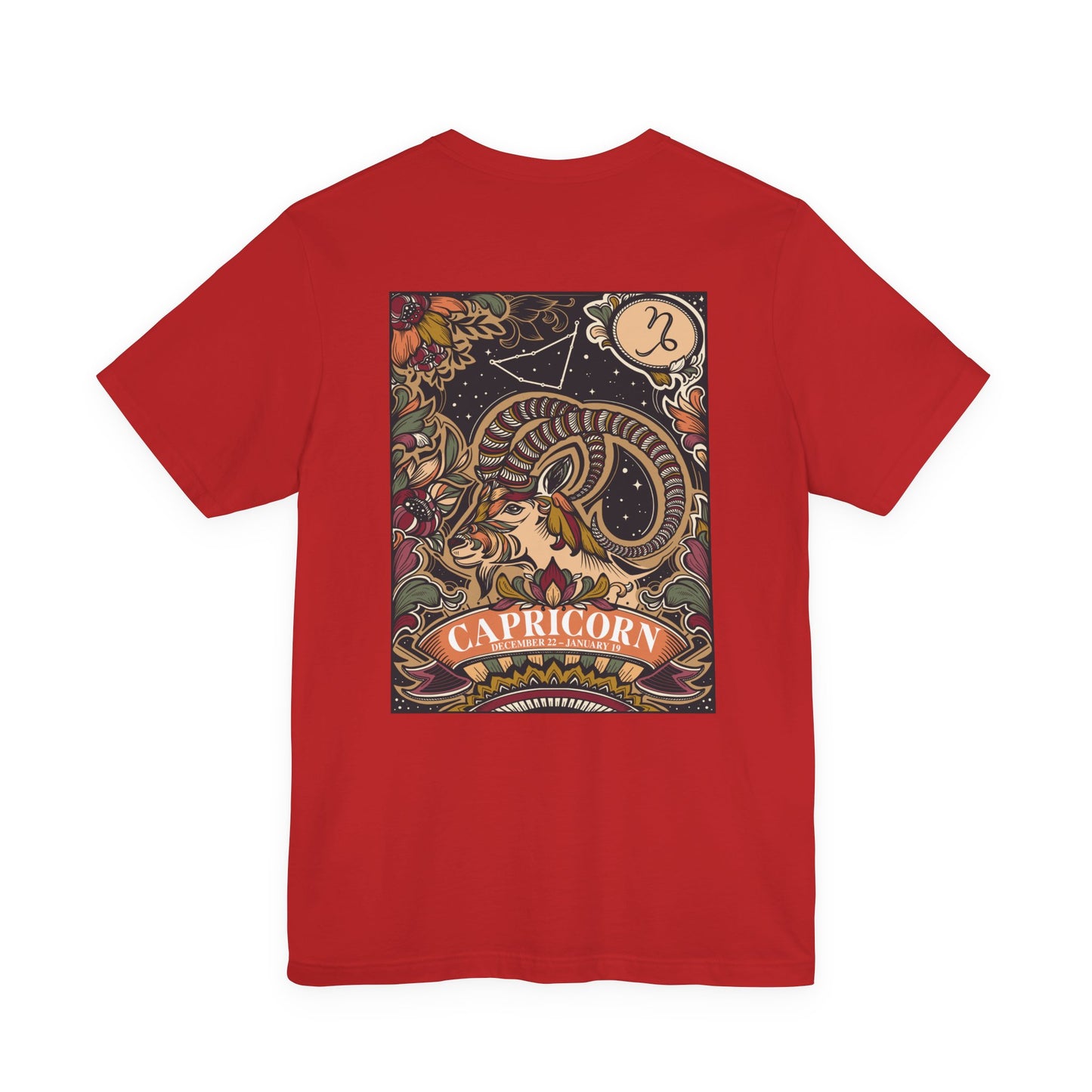Capricorn Constellation & Floral Zodiac T-Shirt – December 22 to January 19