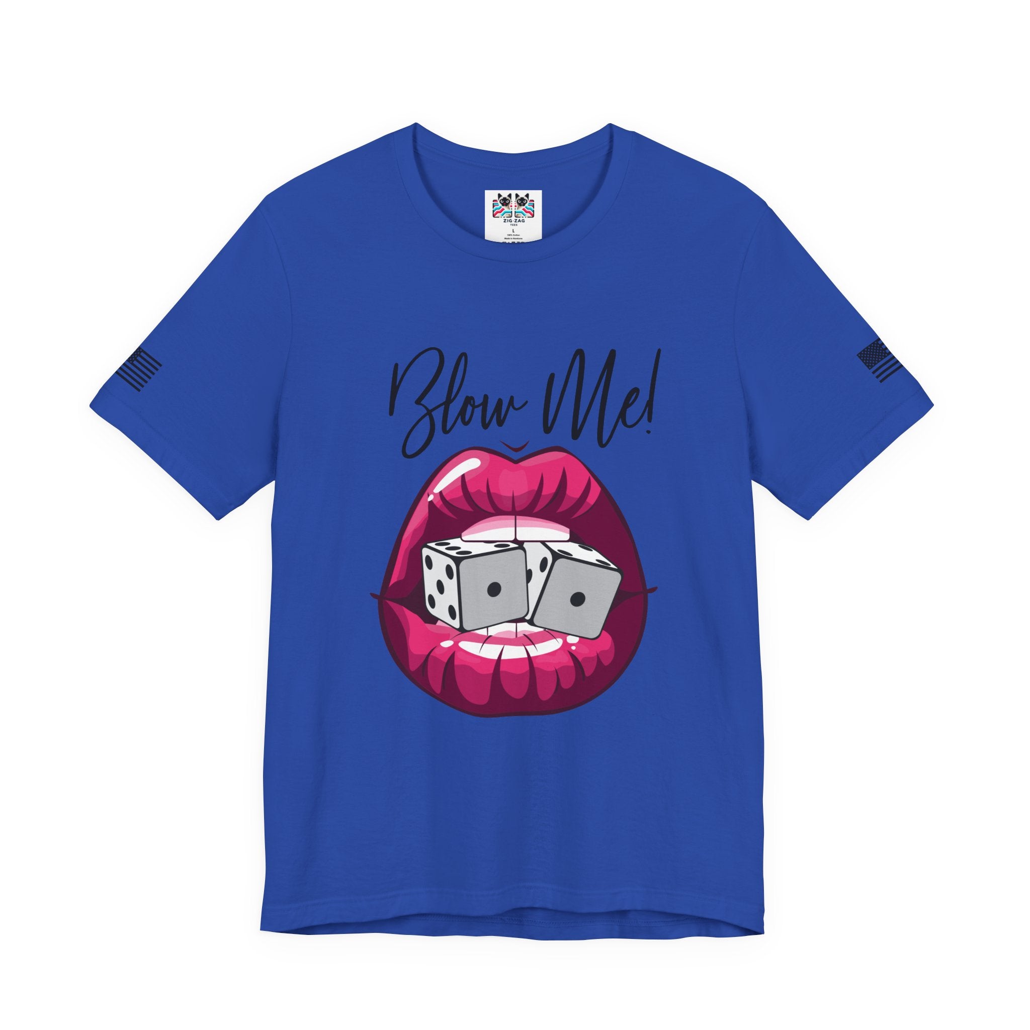 Blow Me Dice Funny Casino T-Shirt – Vegas Craps Lips Humor Tee