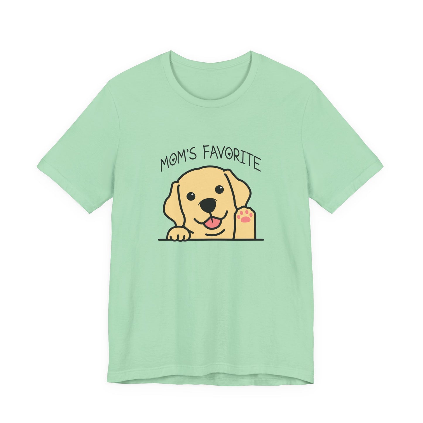 Moms Favorite Dog Waving Paw Tshirt Cute Happy Canine Design