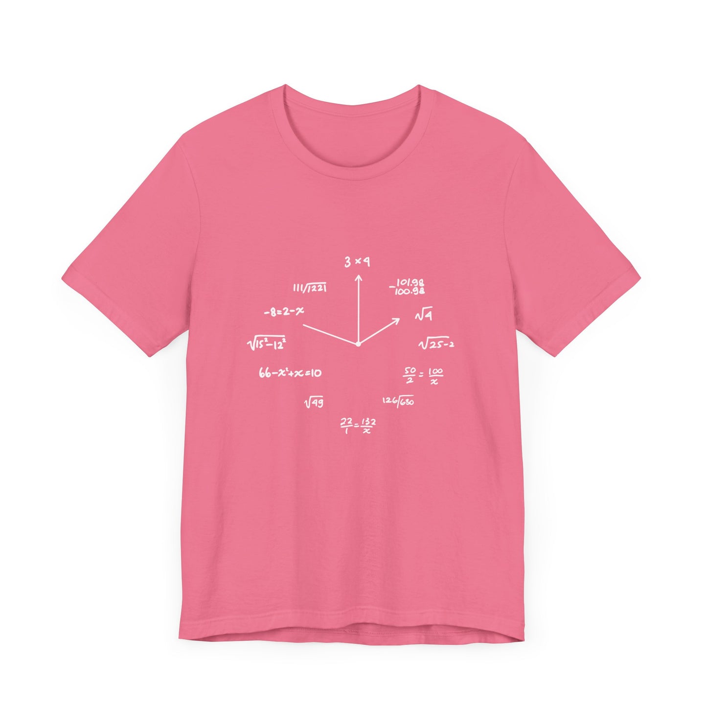 Math Clock T-Shirt – Funny Equations as Clock Numbers Graphic Tee
