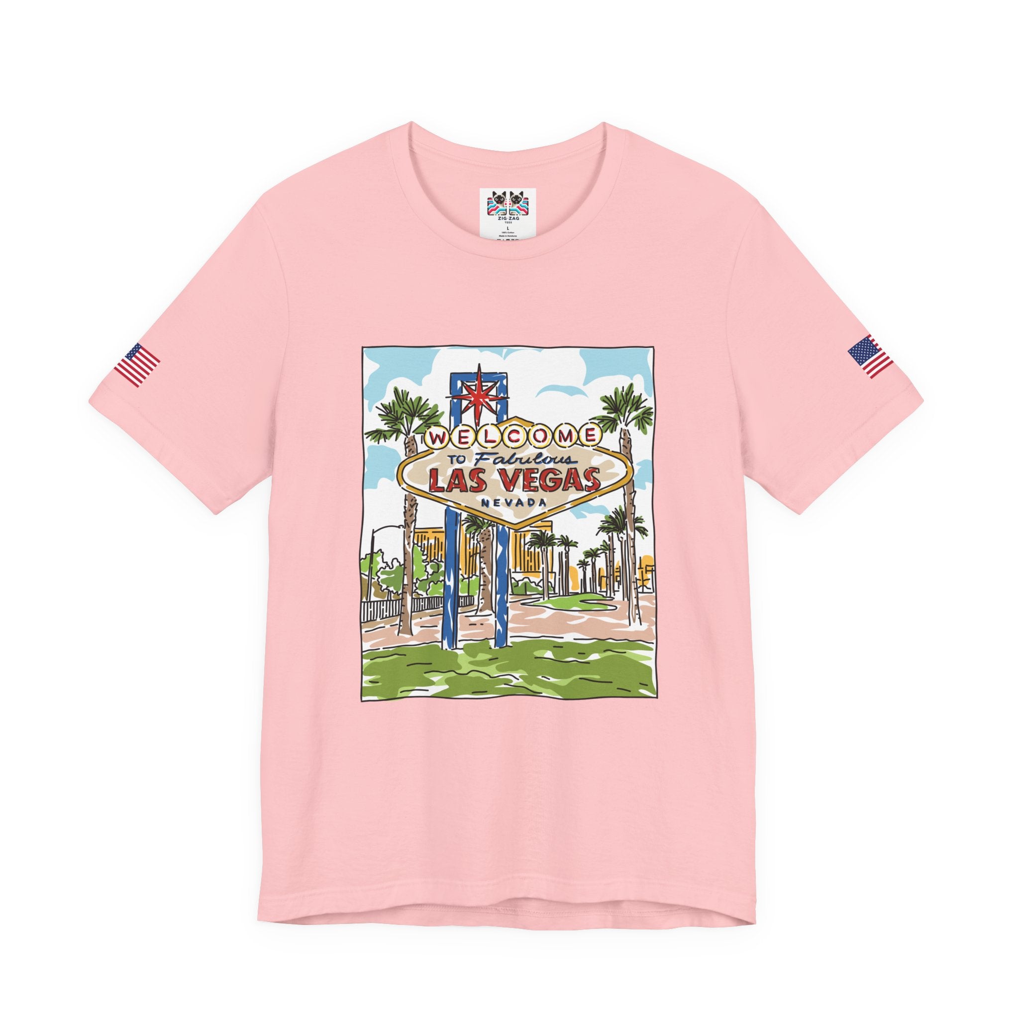Welcome to Fabulous Las Vegas Nevada T-Shirt – Illustrated Sign Souvenir Tee