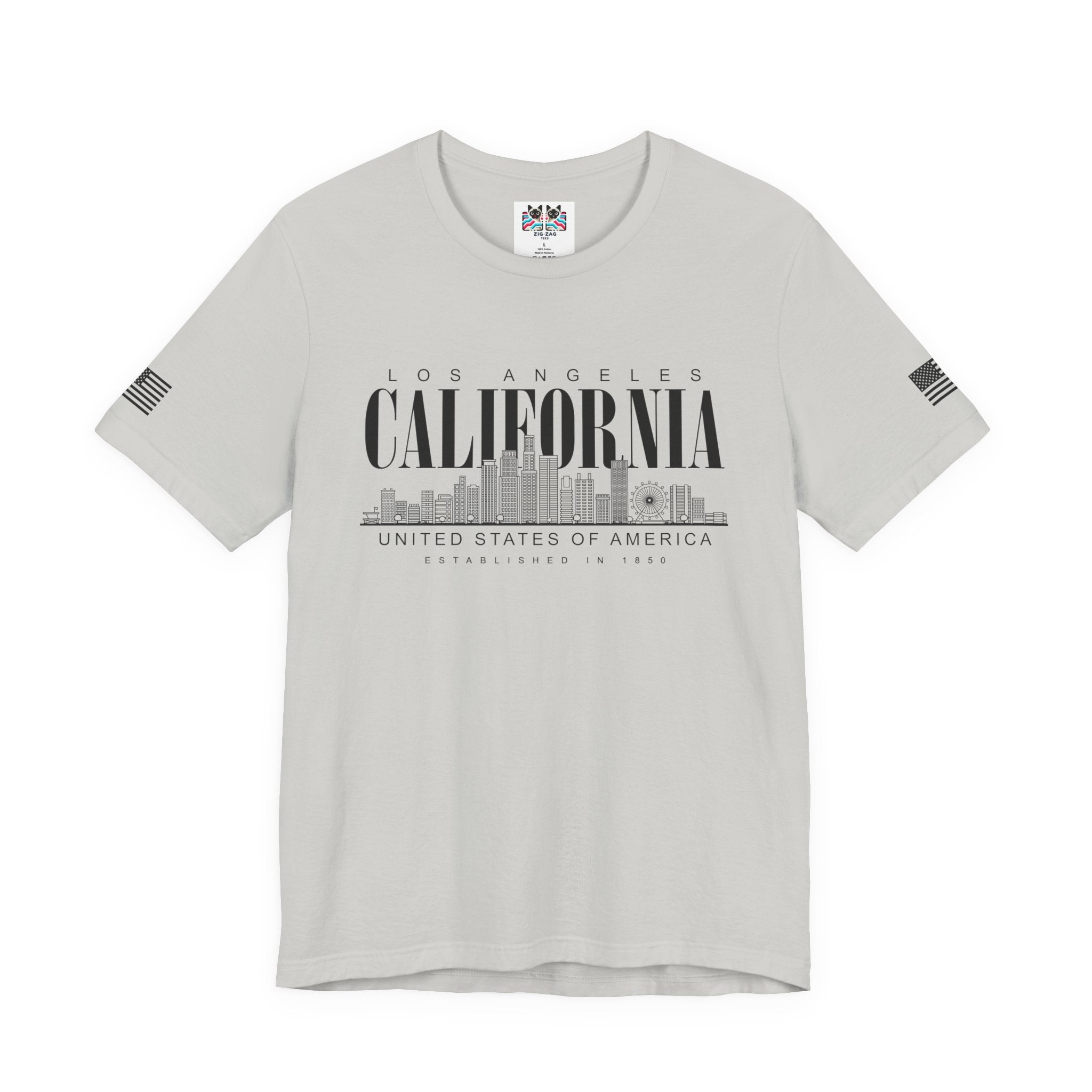 Los Angeles California USA Established 1850 T-Shirt – Clean Skyline Graphic Tee