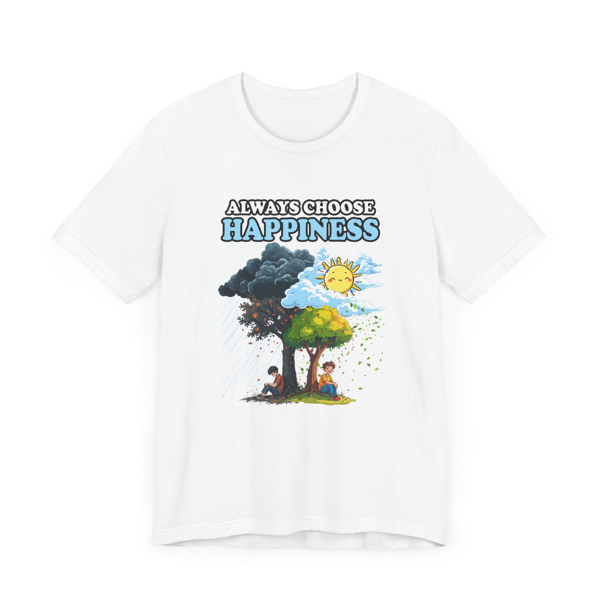 Embrace positivity Always Choose Happiness – Two Sides of Life Motivational Graphic T-Shirt