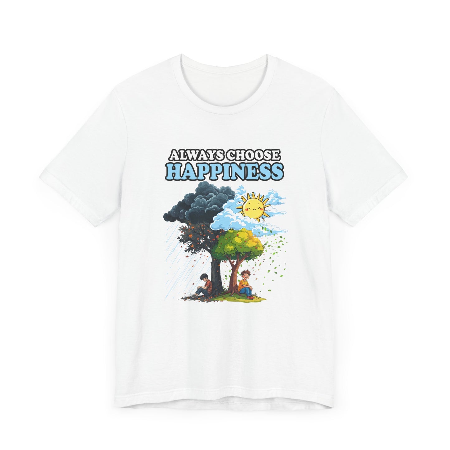 Embrace positivity Always Choose Happiness – Two Sides of Life Motivational Graphic T-Shirt