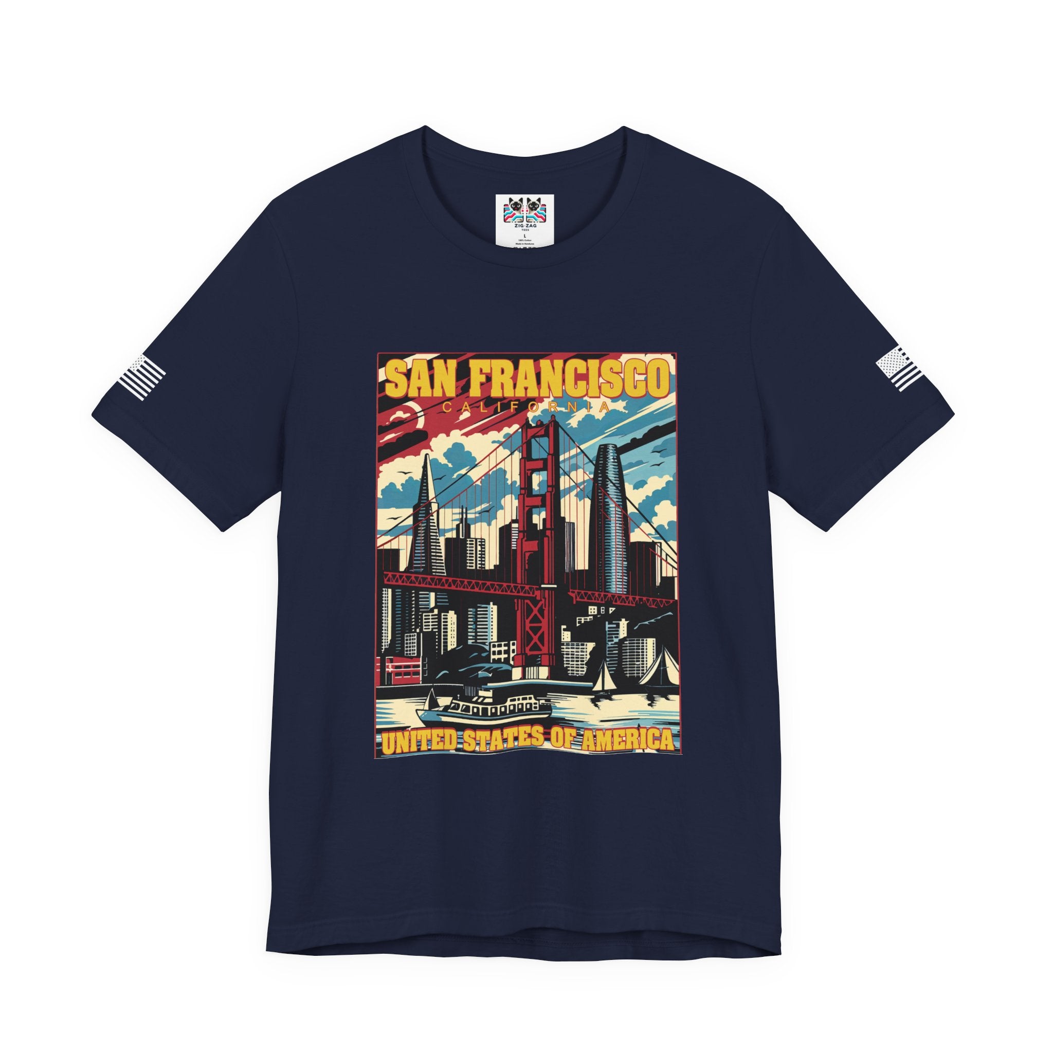 San Francisco California T-Shirt – Retro Americana Poster Style Graphic Tee United States of America