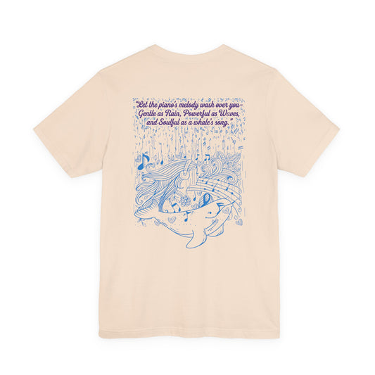 Gentle Rain, Powerful Waves, Soulful Whale Song Piano T-Shirt