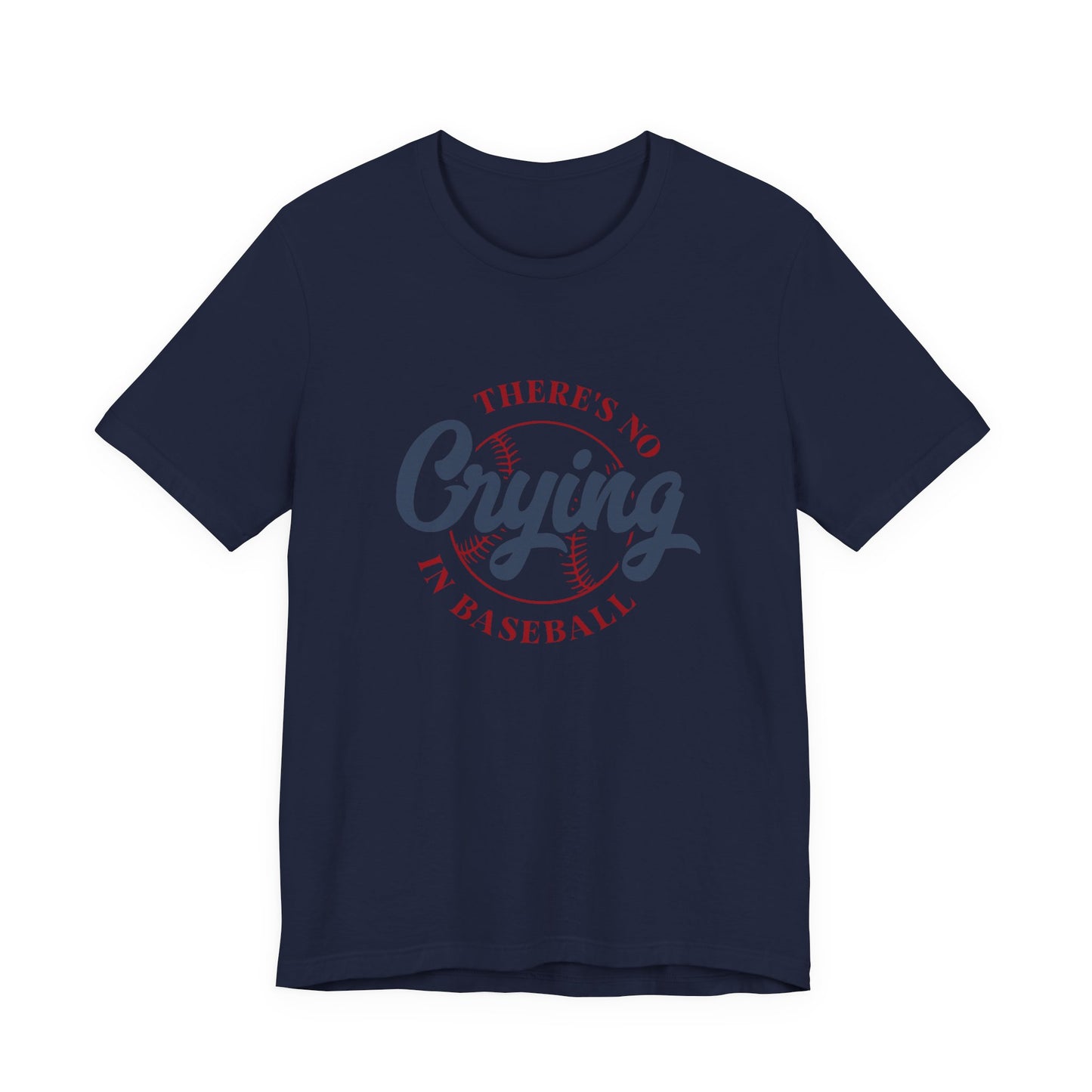 Baseball tshirt -Theres No Crying In Baseball Tshirt Large Baseball Outline with Crying Text Humor