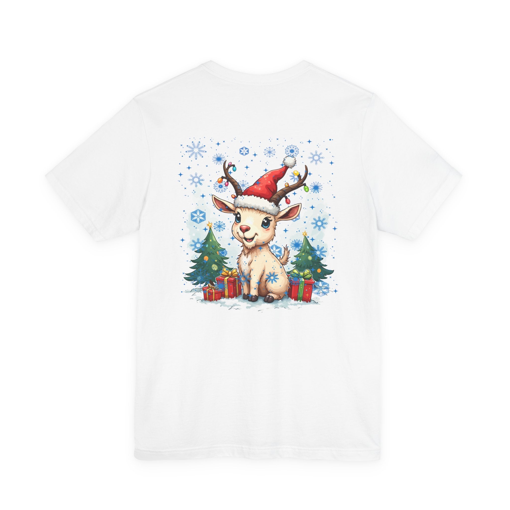 Christmas Goat with Santa Hat and Lights T-Shirt