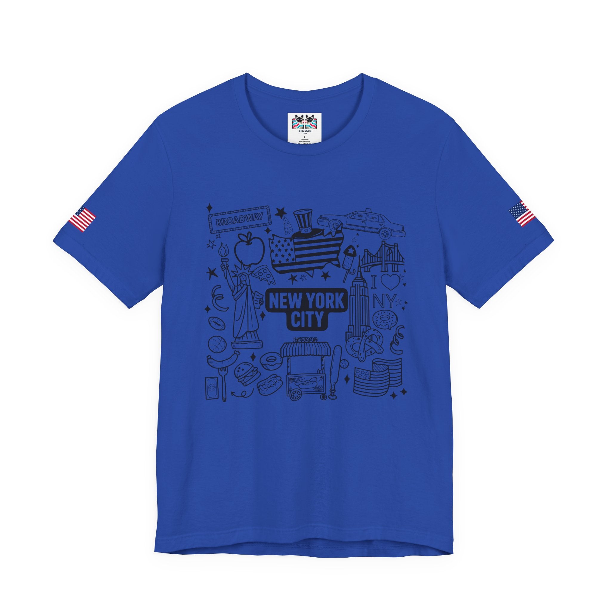 New York City Doodle T-Shirt - Cute NYC Icons Coloring Book Style Tourist Design