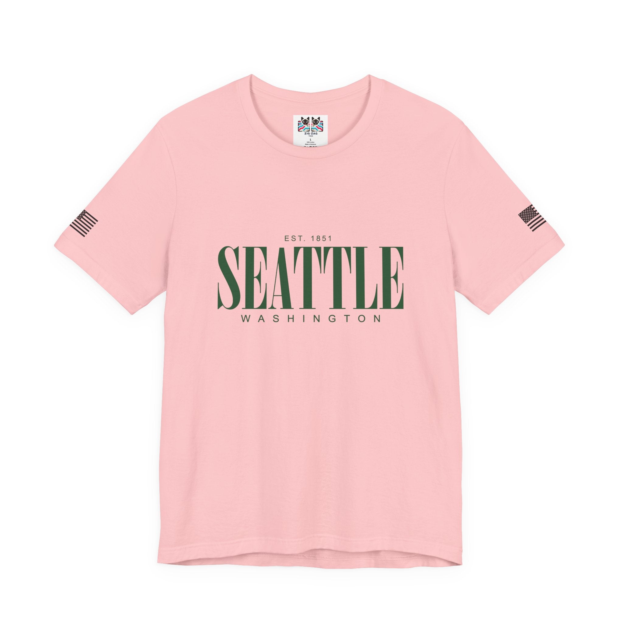 Seattle Washington EST 1851 Bold Serif Typography T-Shirt | Seattle Pride Tee | Minimalist Pacific Northwest Shirt